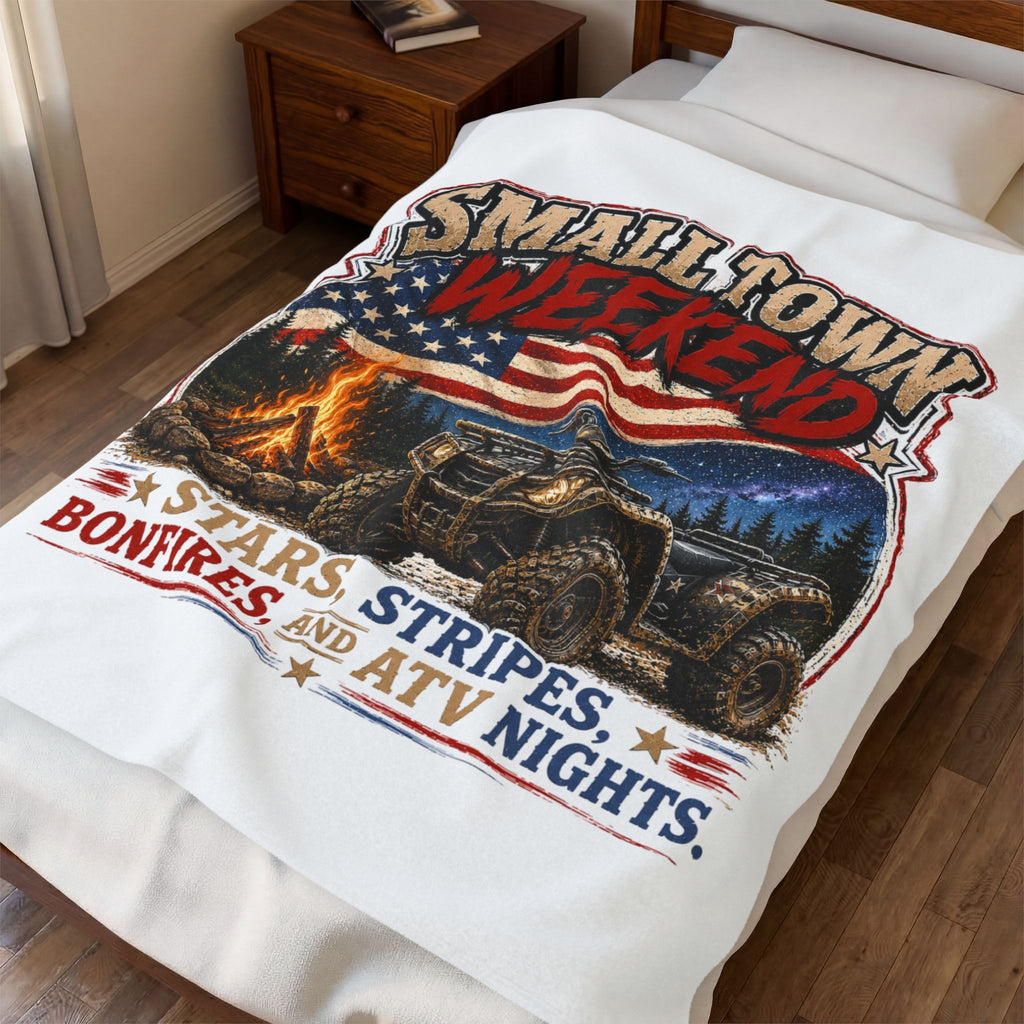 Small Town Weekend Velveteen Plush Blanket