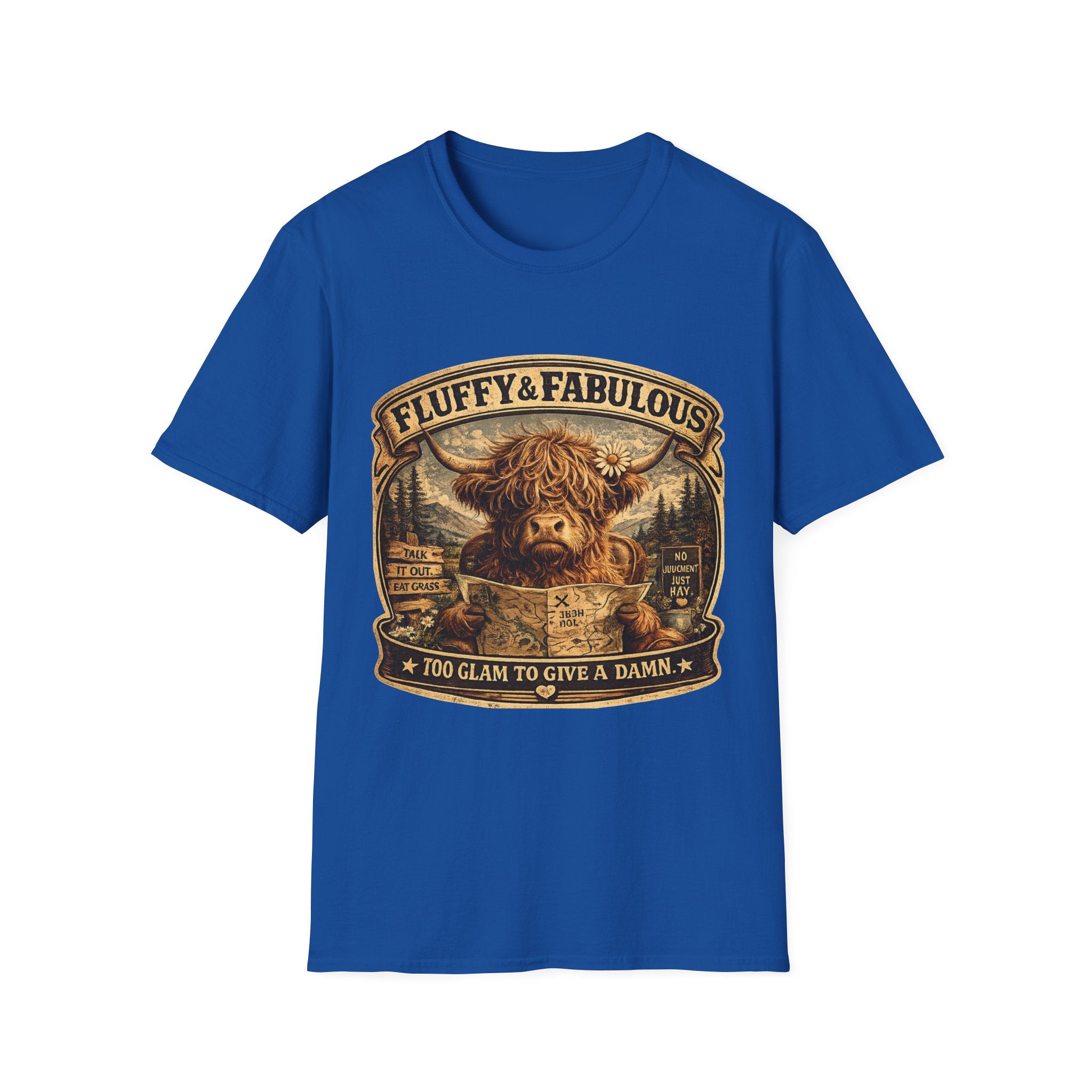 Fluffy & Fabulous Highland Cow Unisex Softstyle T-Shirt