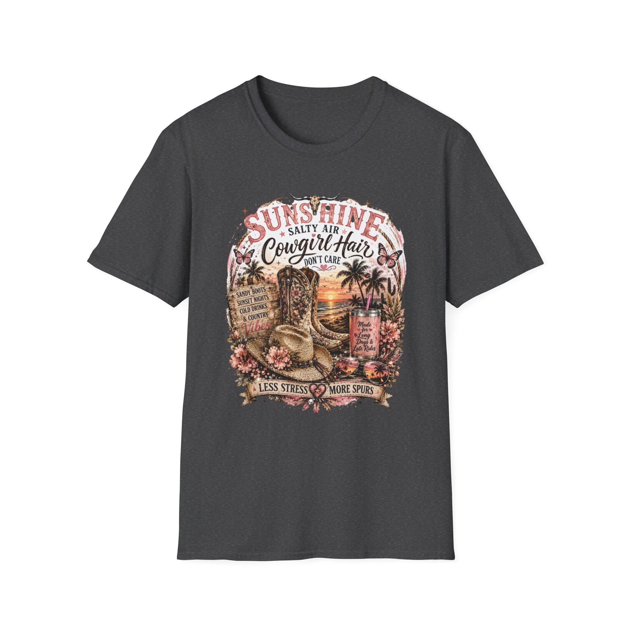 Cowgirl Hair T-Shirt — Sunshine, Salty Air Sunset Graphic Tee