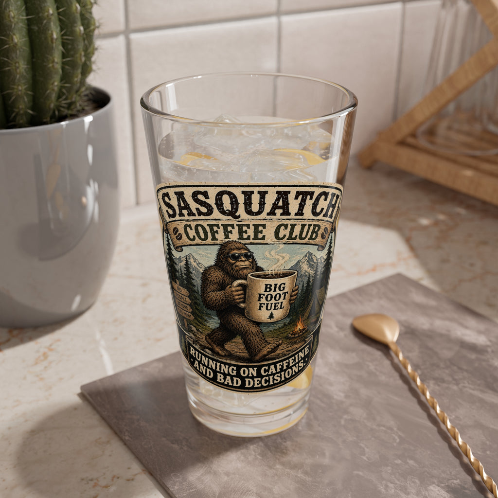 Sasquatch Coffee Club 16oz Mixing Glass — Bigfoot Fuel Pint