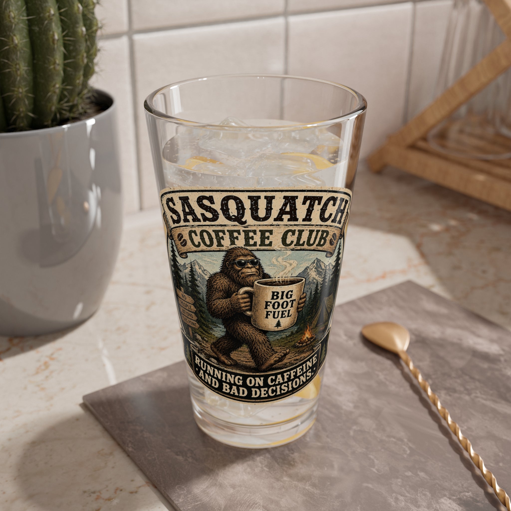 Sasquatch Coffee Club 16oz Mixing Glass — Bigfoot Fuel Pint