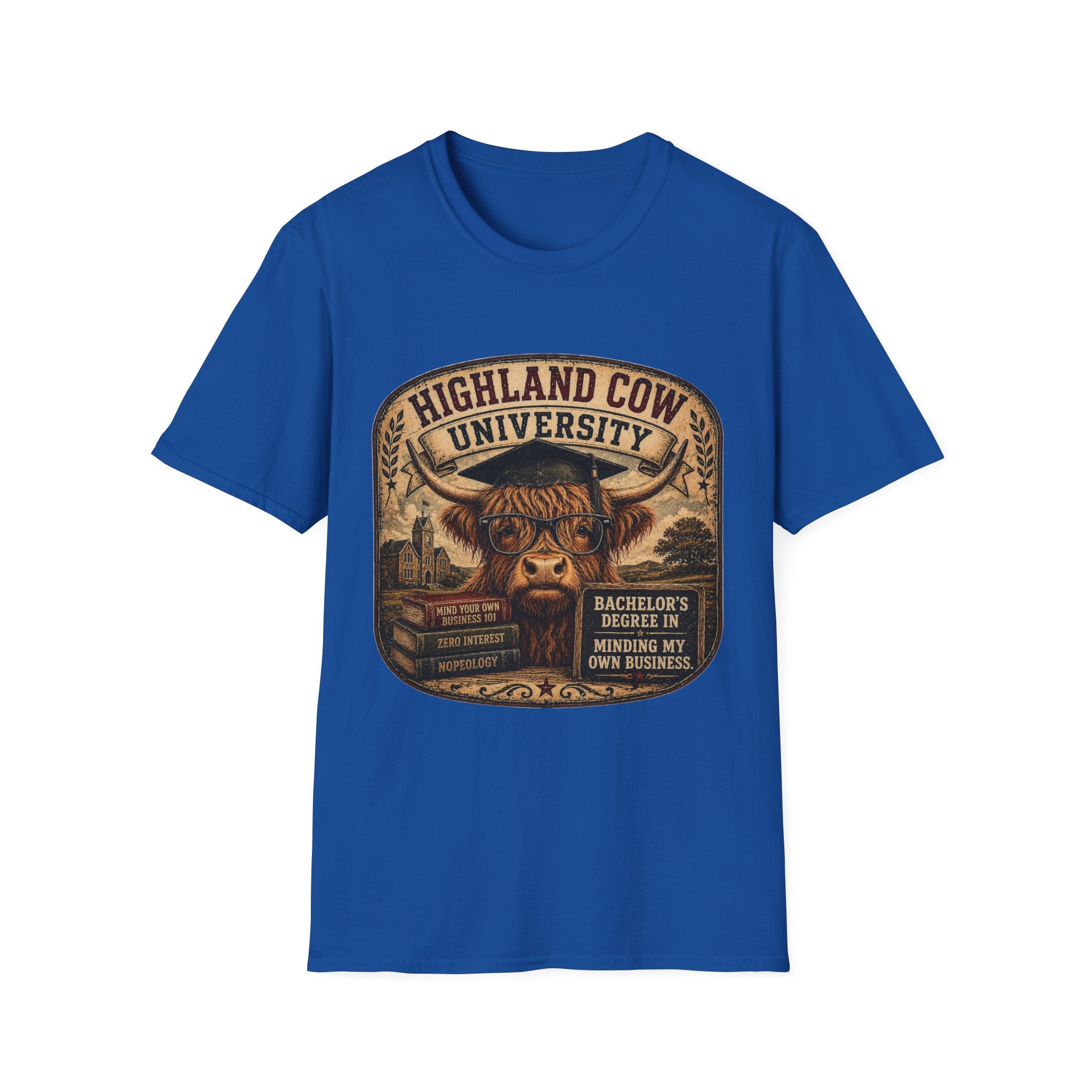 Highland Cow University Unisex Softstyle T-Shirt