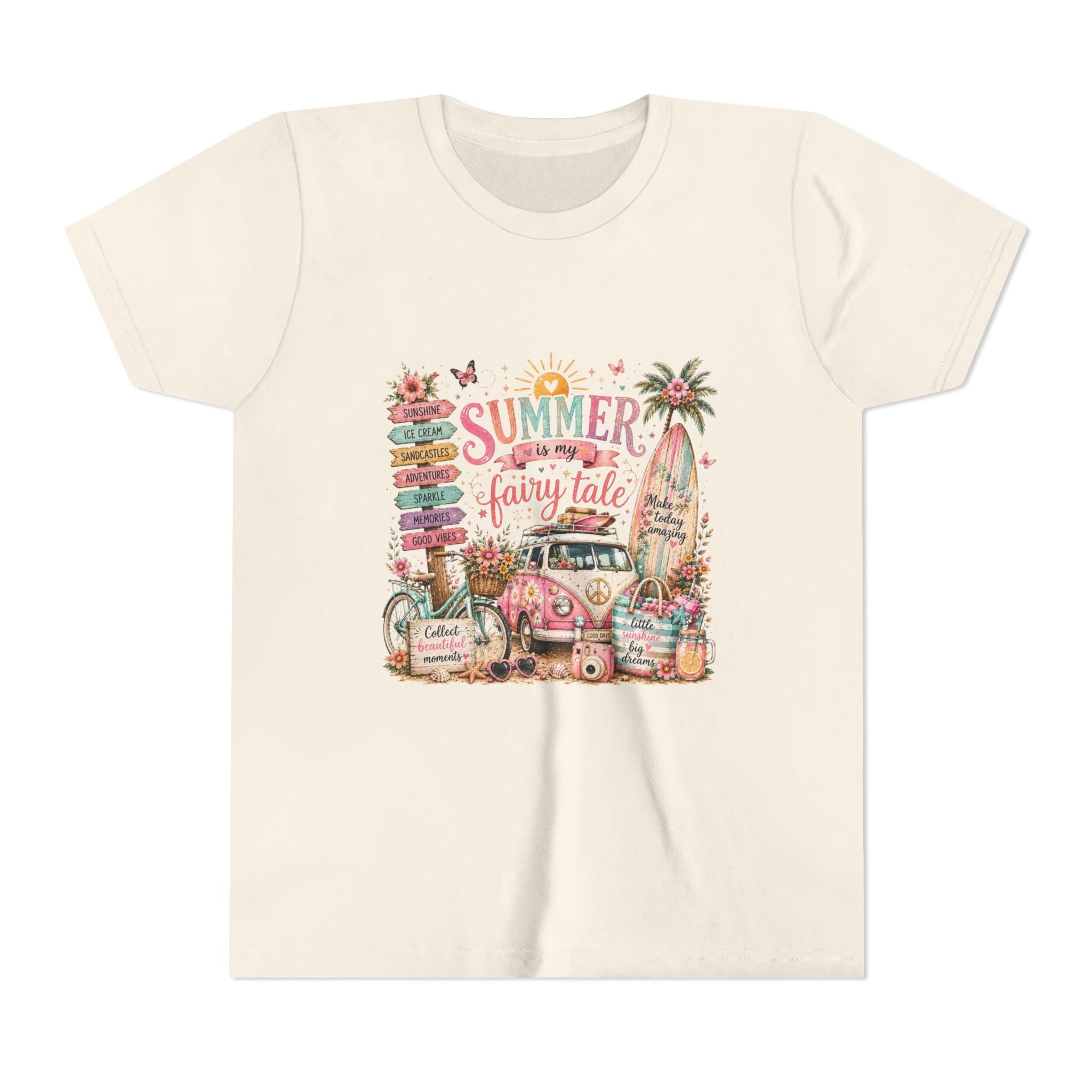 'Summer Fairy Tale' Retro Van Surf Graphic - Youth Tee
