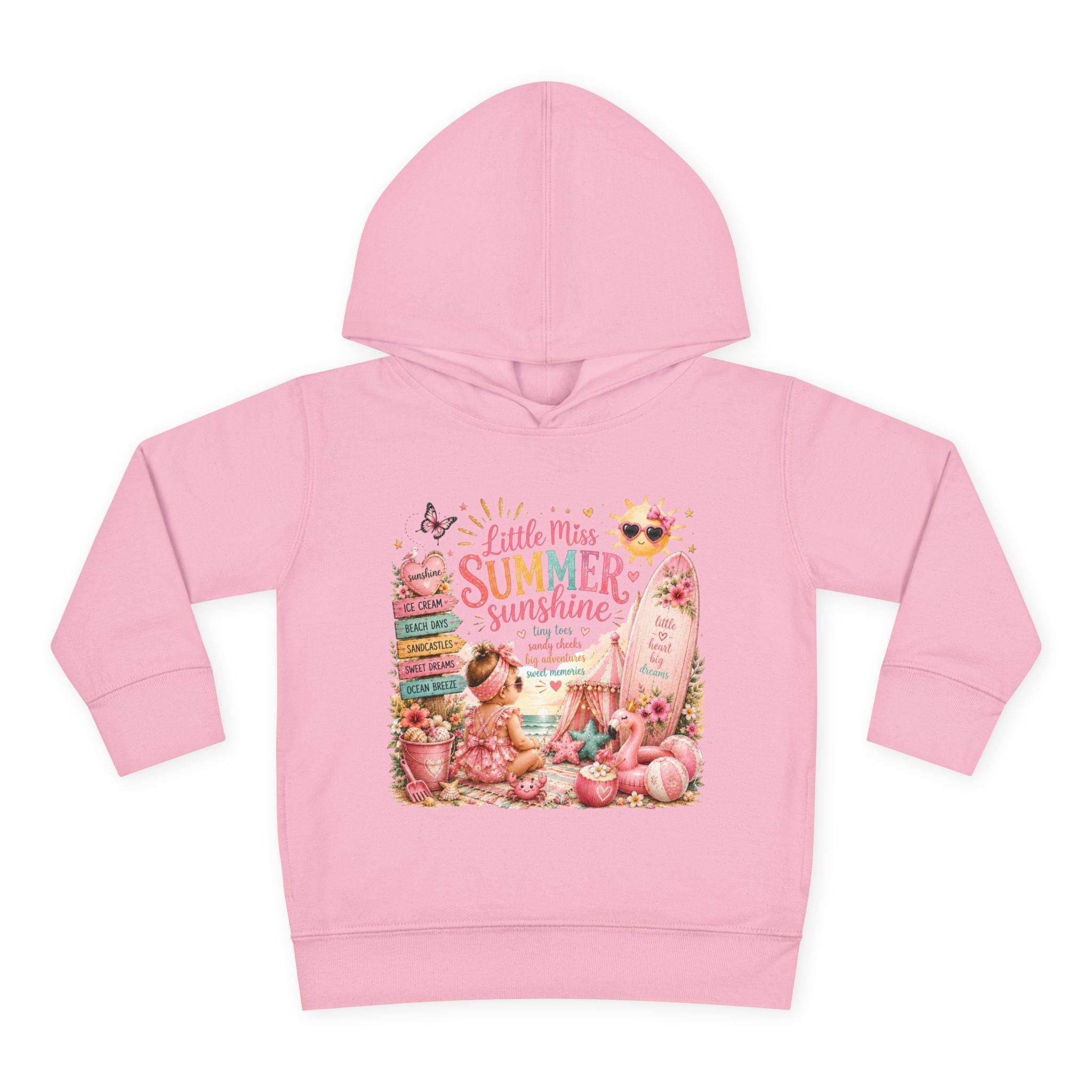 "Little Miss Summer Sunshine" Cute Beach Print Pullover - Toddler Hoodie
