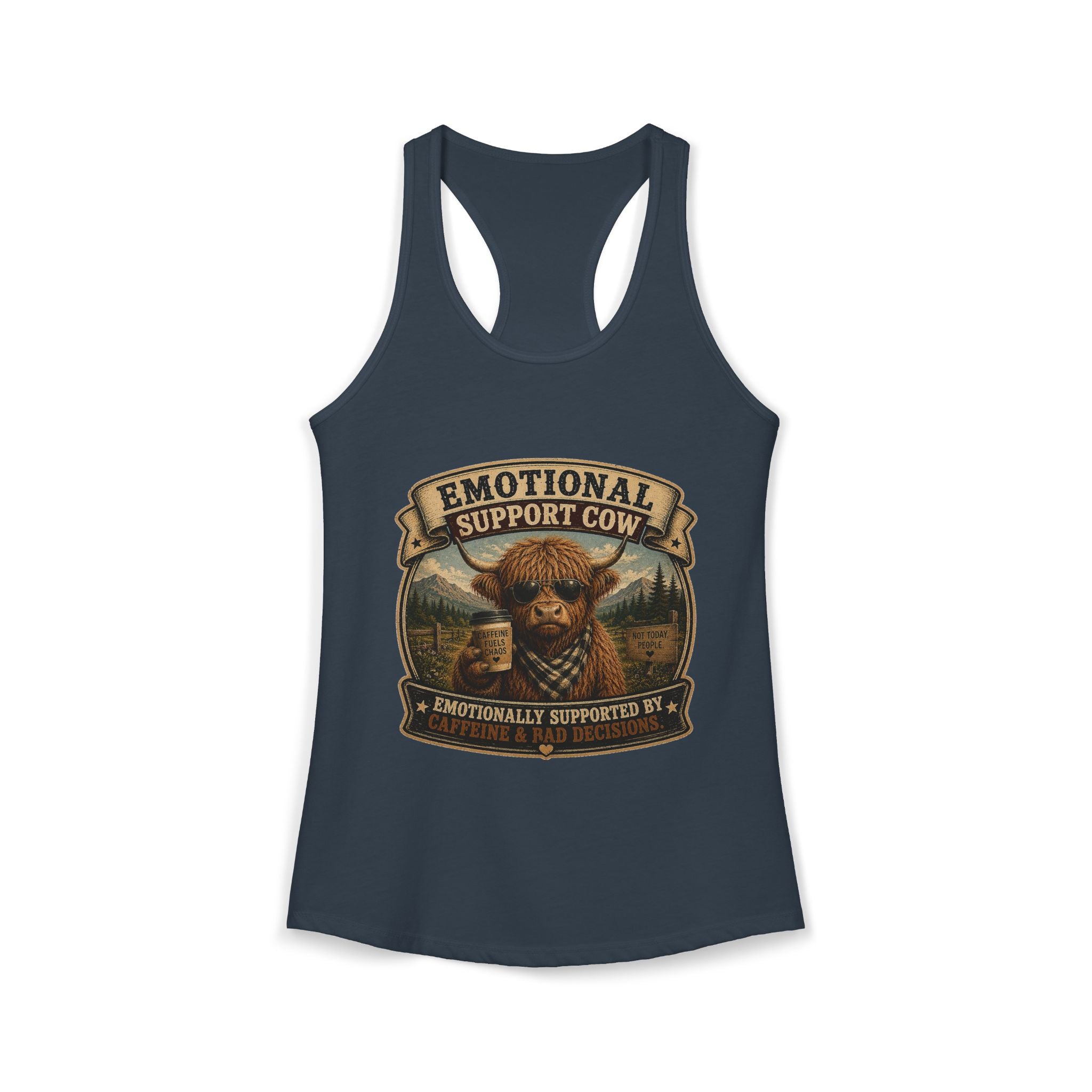 Emotional Support Cow Women's Ideal Racerback Tank