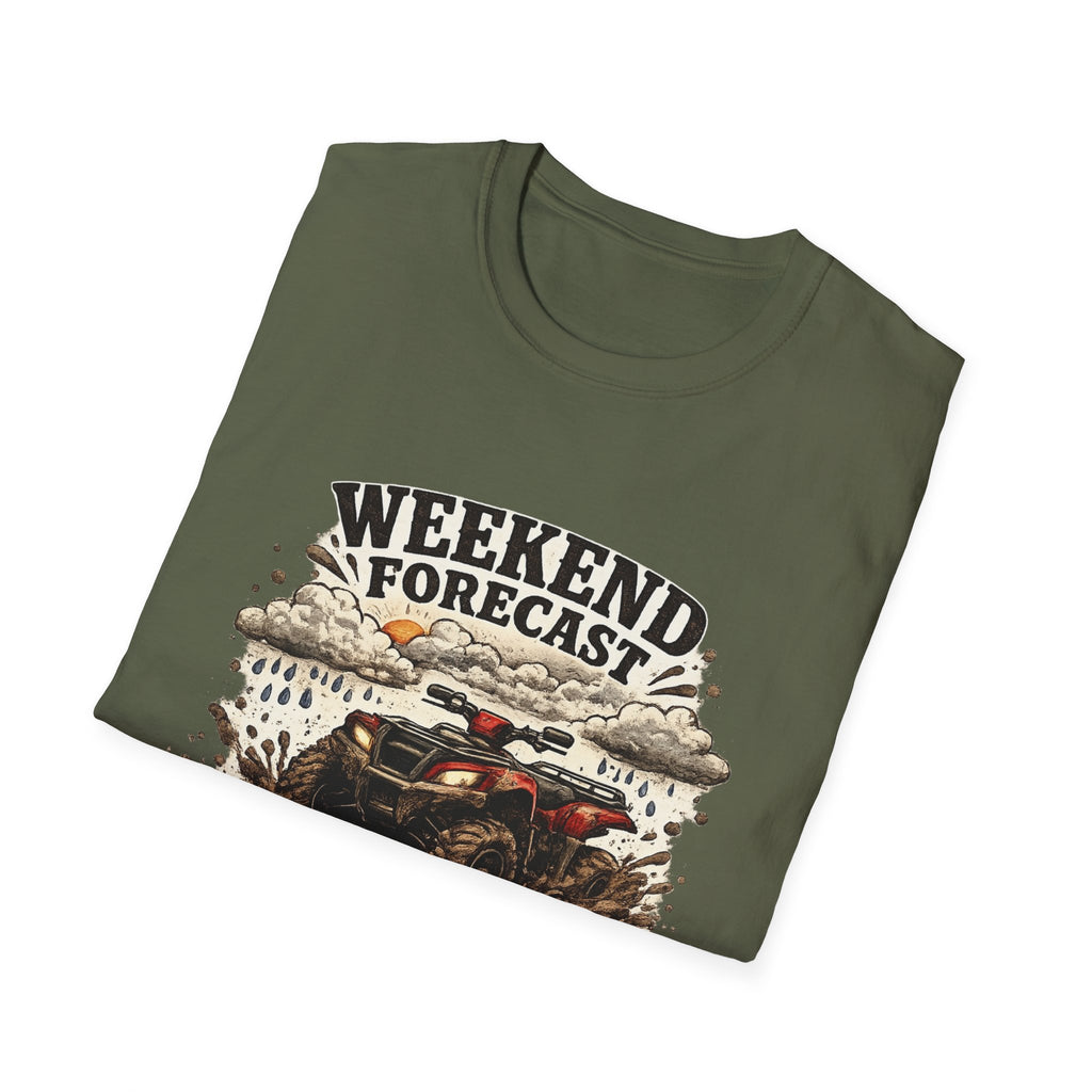 "Weekend Forecast: 99% Chance of Mud" ATV Off-Road Dirt Riding Tee — T-Shirt