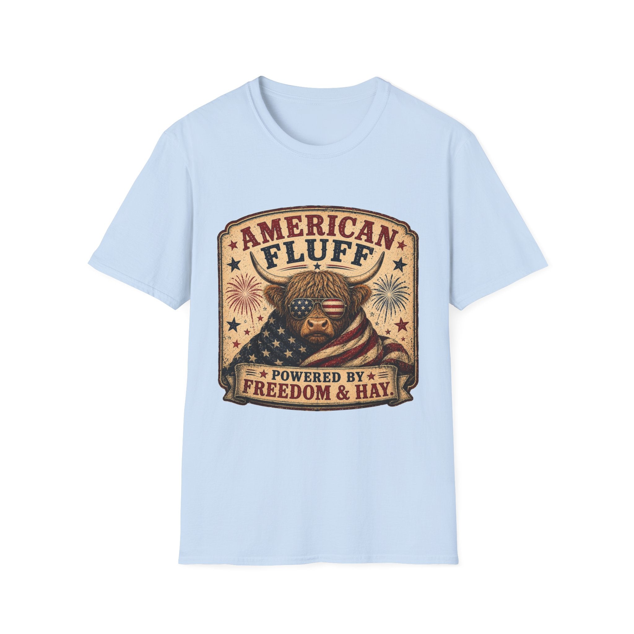 American Fluff Highland Cow Unisex Softstyle T-Shirt