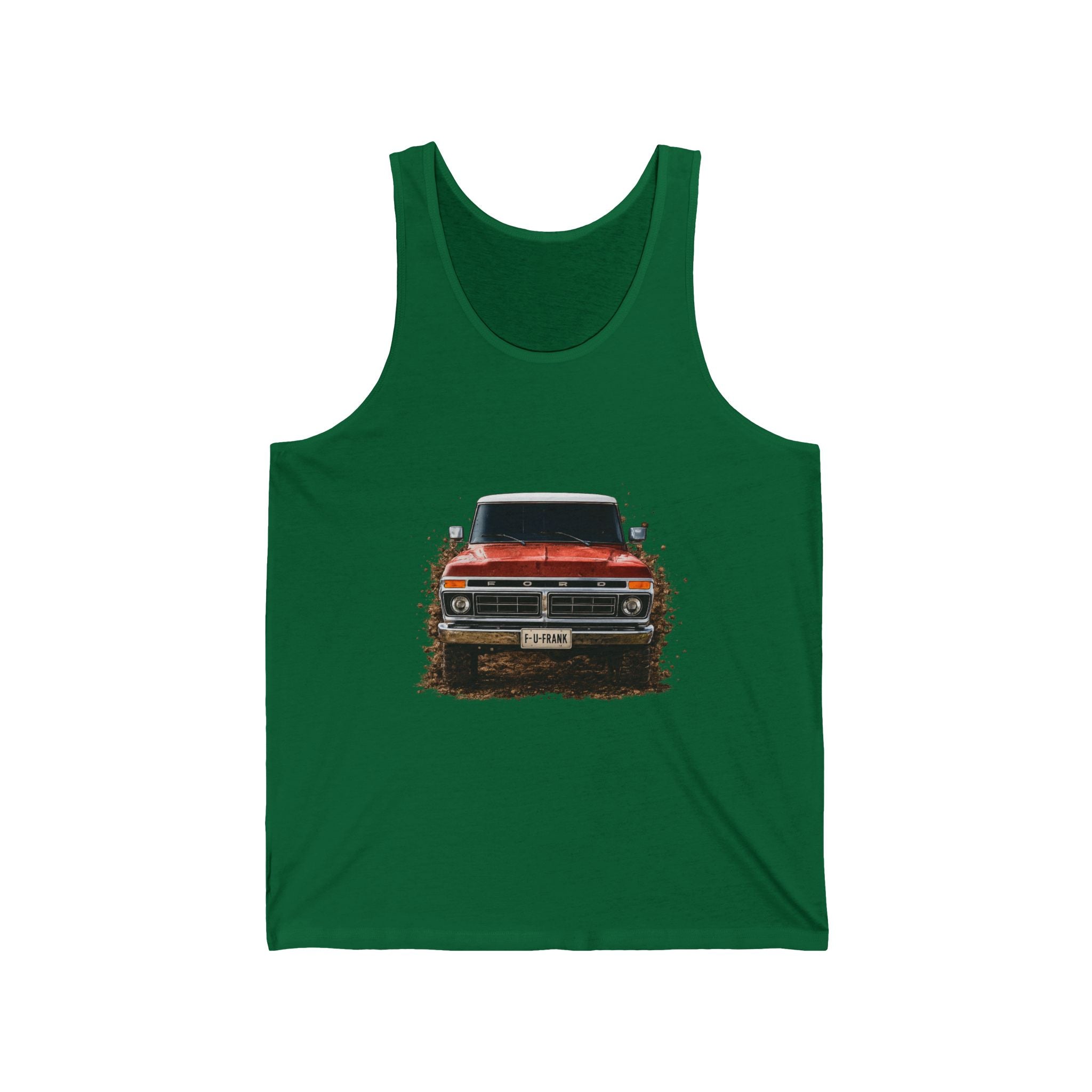 Classic Muscle Car Tank Top — Red Vintage Car Front Print