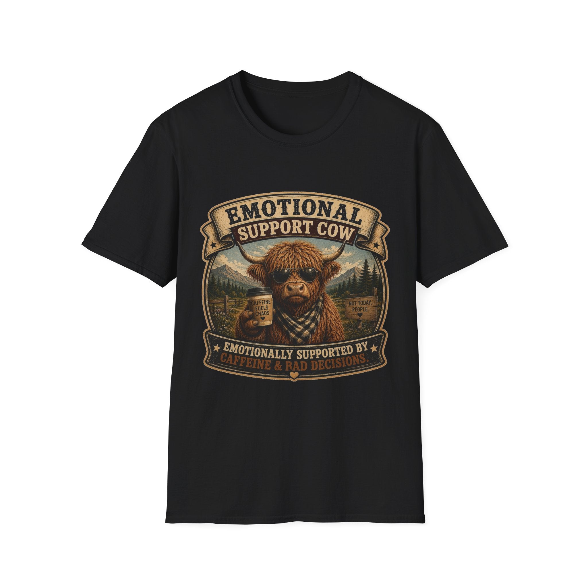 Socially Awkward Highland Cow - Unisex Softstyle T-Shirt