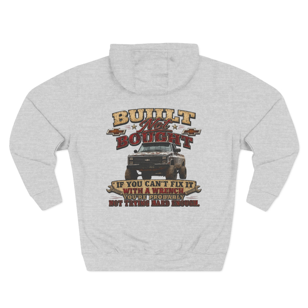 Built Not Bought Hoodie — Vintage Truck Mechanics Sweatshirt