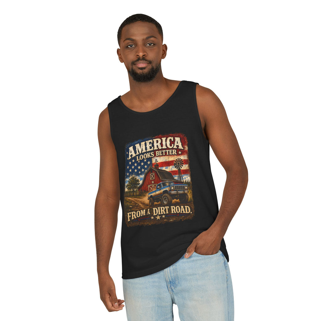 America Looks Better From a Dirt Road Tank Top