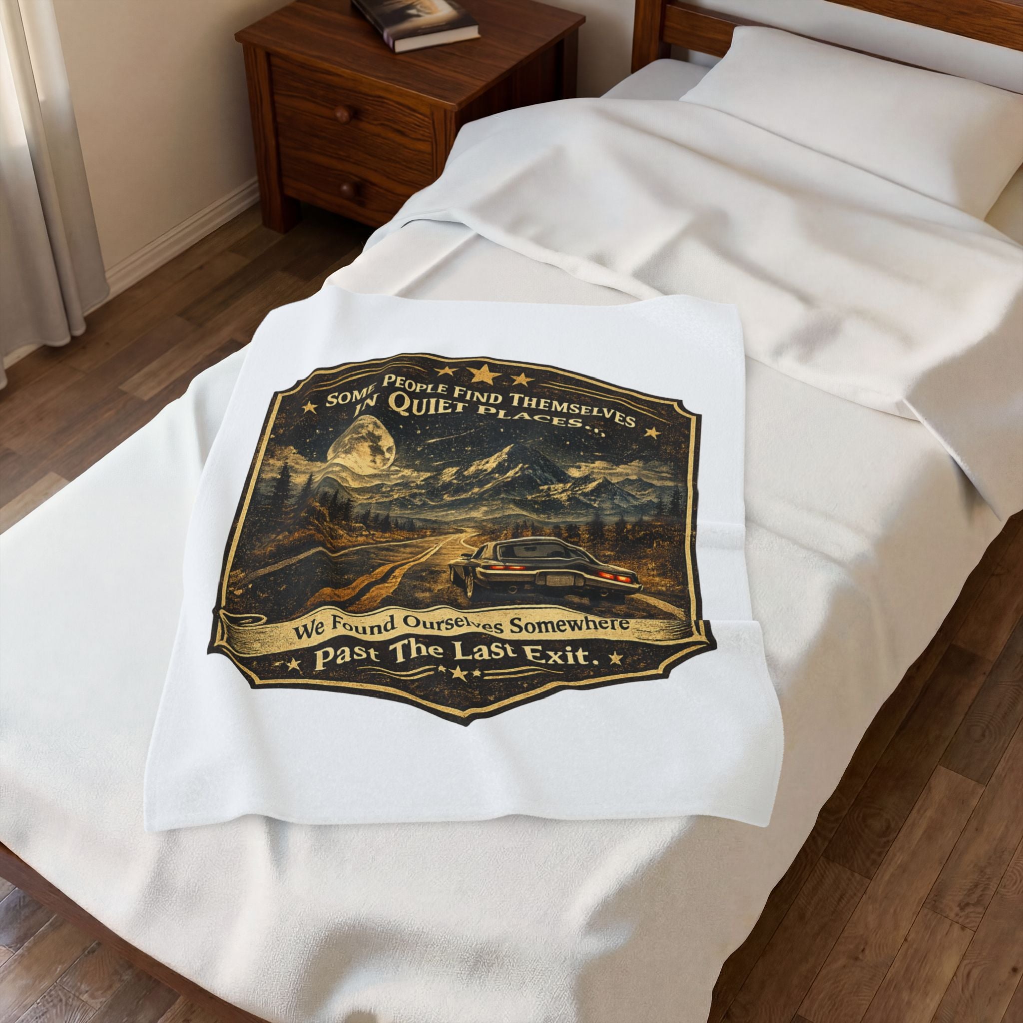 'Some People Find Themselves in Quiet Places' Scenic Road trip Throw - Velveteen Plush Blanket