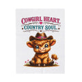 Cowgirl Heart Velveteen Plush Blanket — Cute Cowgirl Calf Design, "Cowgirl Heart Country Soul" Throw