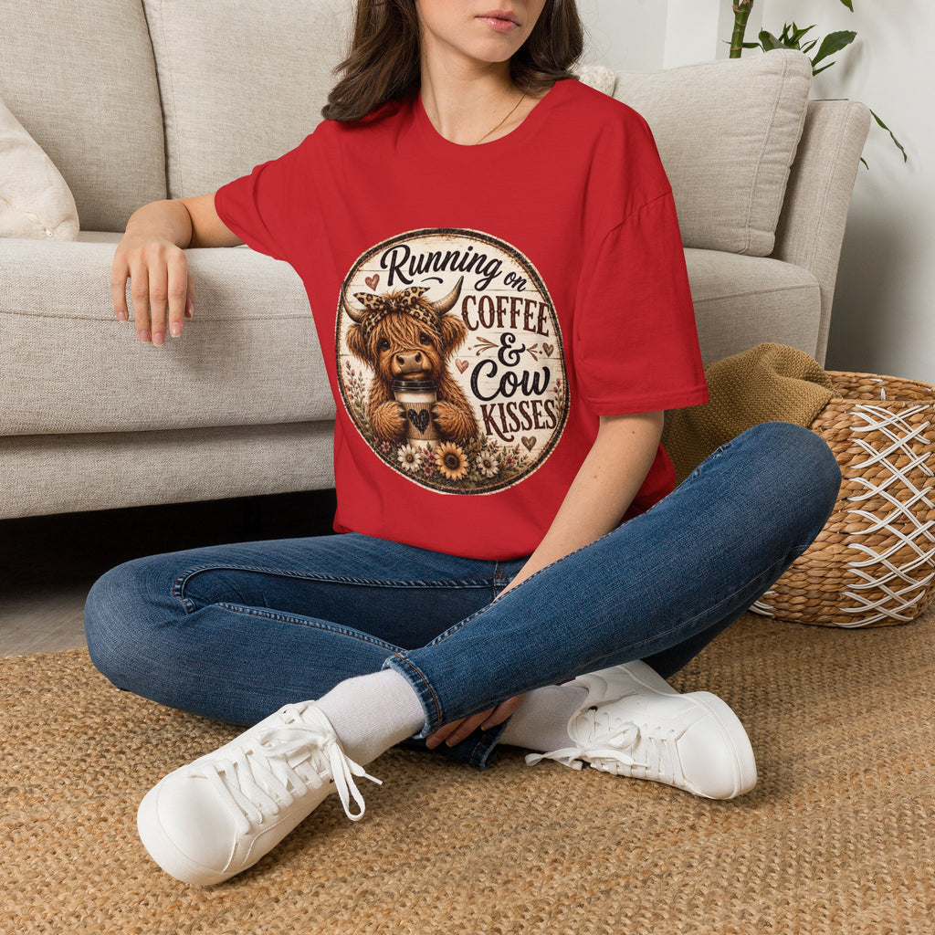 Running on Coffee & Cow Kisses - Unisex Softstyle T-Shirt