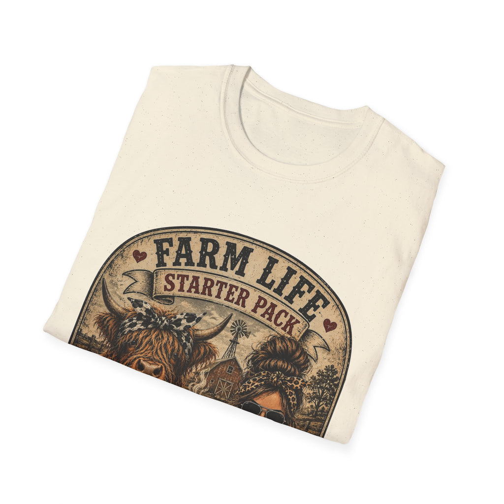 Farm Life Highland Cow Unisex Softstyle T-Shirt
