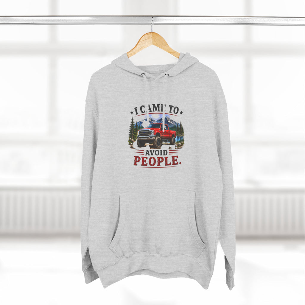 I Came to Avoid People Truck Three-Panel Fleece Hoodie