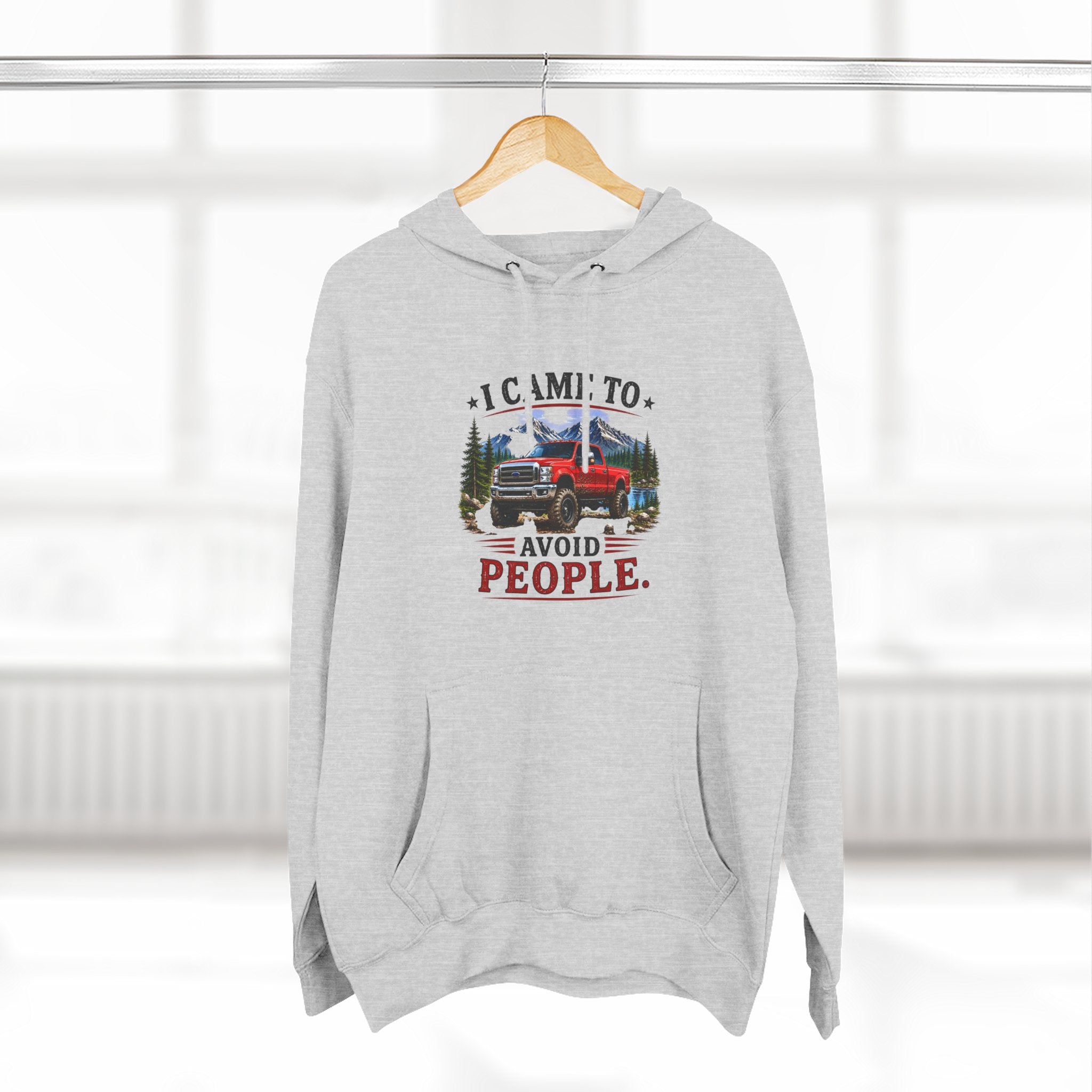 I Came to Avoid People Truck Three-Panel Fleece Hoodie