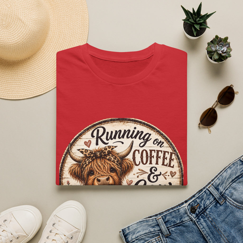Running on Coffee & Cow Kisses - Unisex Softstyle T-Shirt