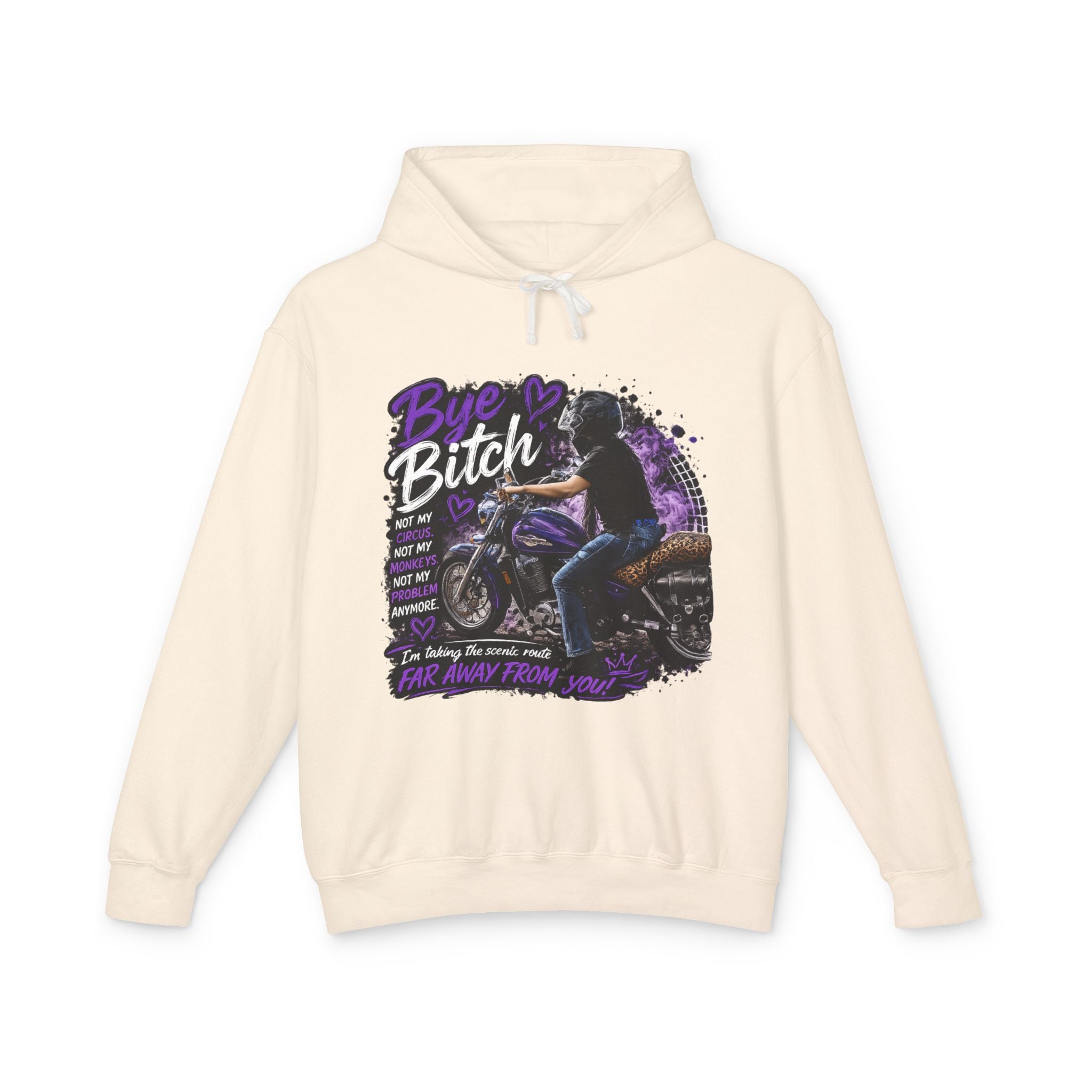 Bye Bitch Motorcycle Hoodie — Women's Rider Graphic Pullover