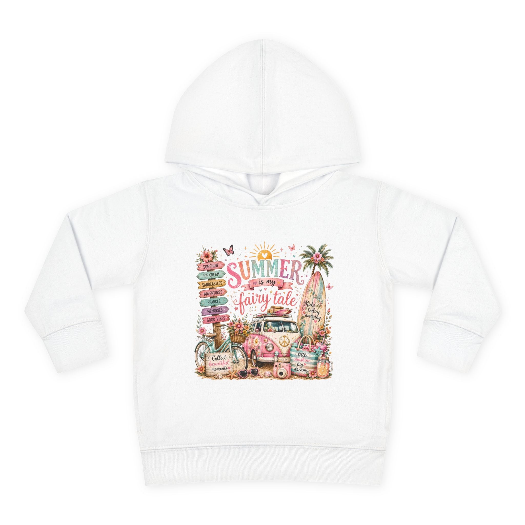 "Summer Is My Favorite Fairy Tale" Cute Beach Camper Pullover – Toddler Hoodie