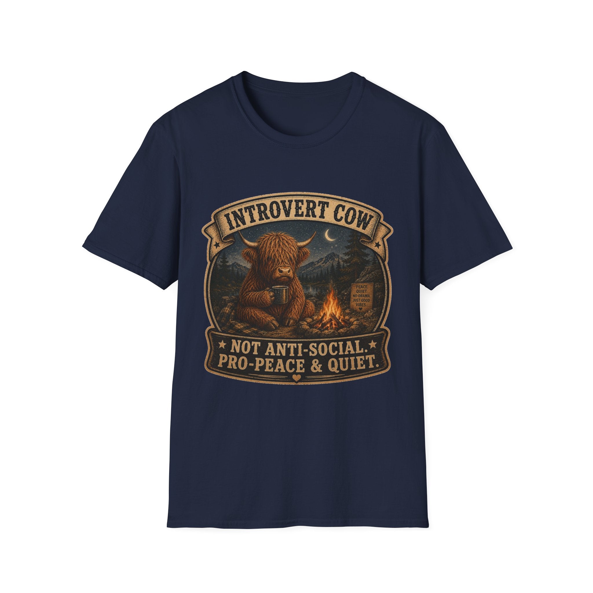Inrovert Highland Cow Unisex Softstyle T-Shirt