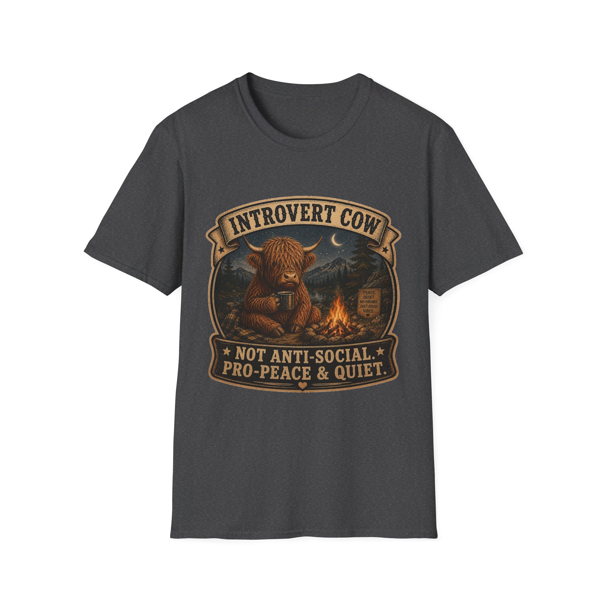 Inrovert Highland Cow Unisex Softstyle T-Shirt