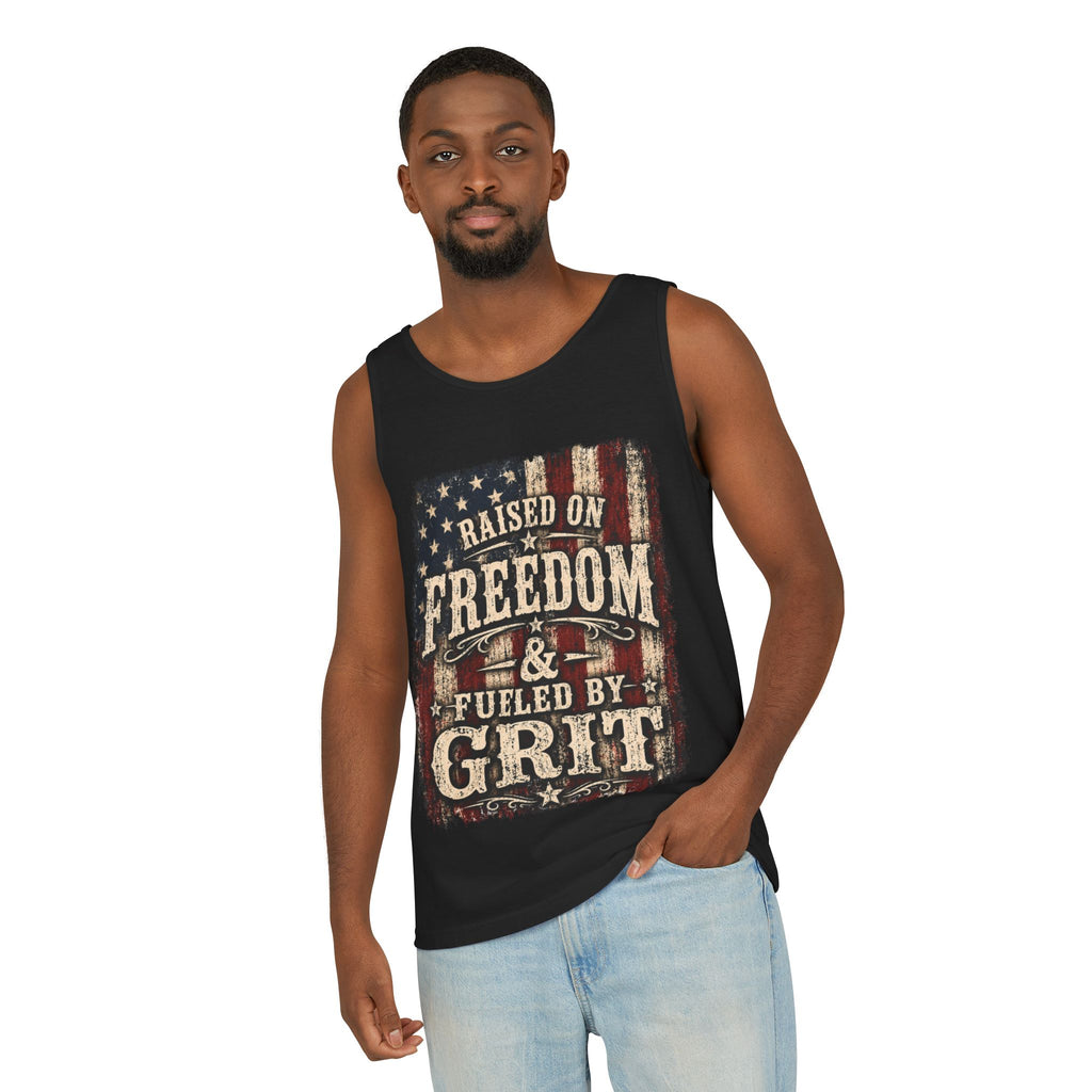 Patriotic 'Raised on Freedom & Fueled by Grit' Tank Top