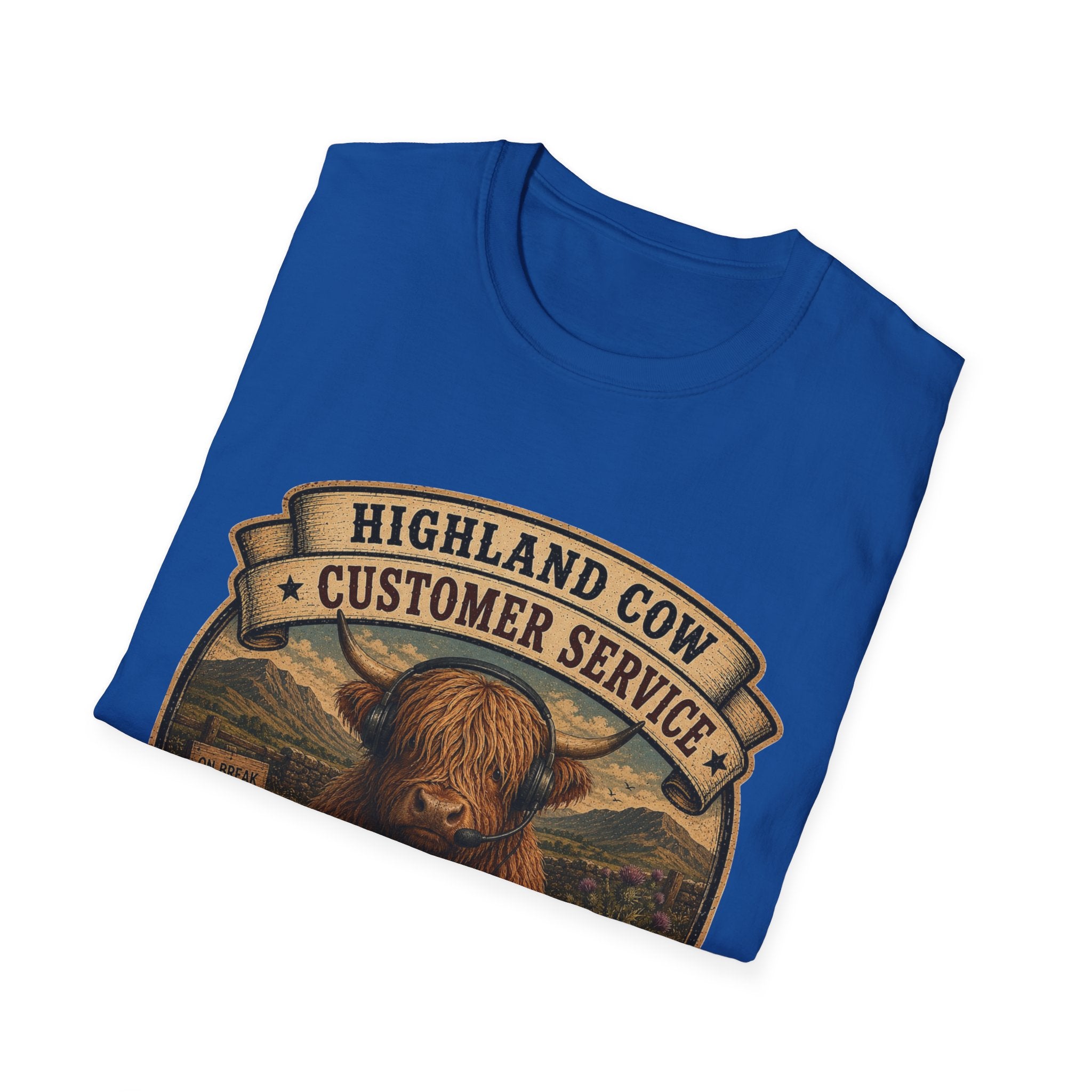 Highland Cow Customer Service Unisex Softstyle T-Shirt