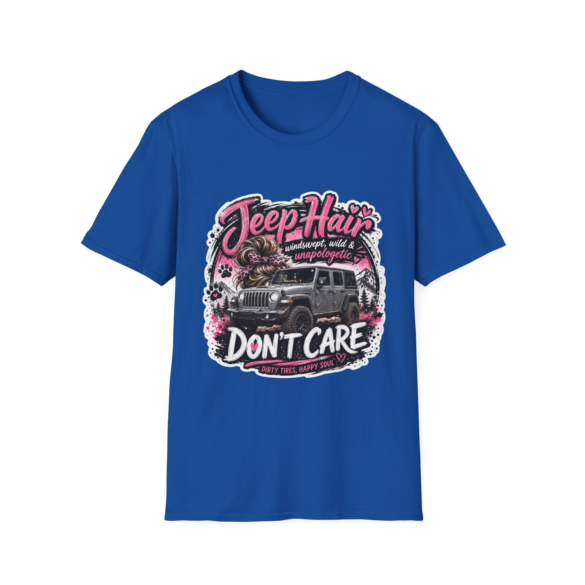 Jeep Hair Don't Care (Pink) Unisex Softstyle T-Shirt