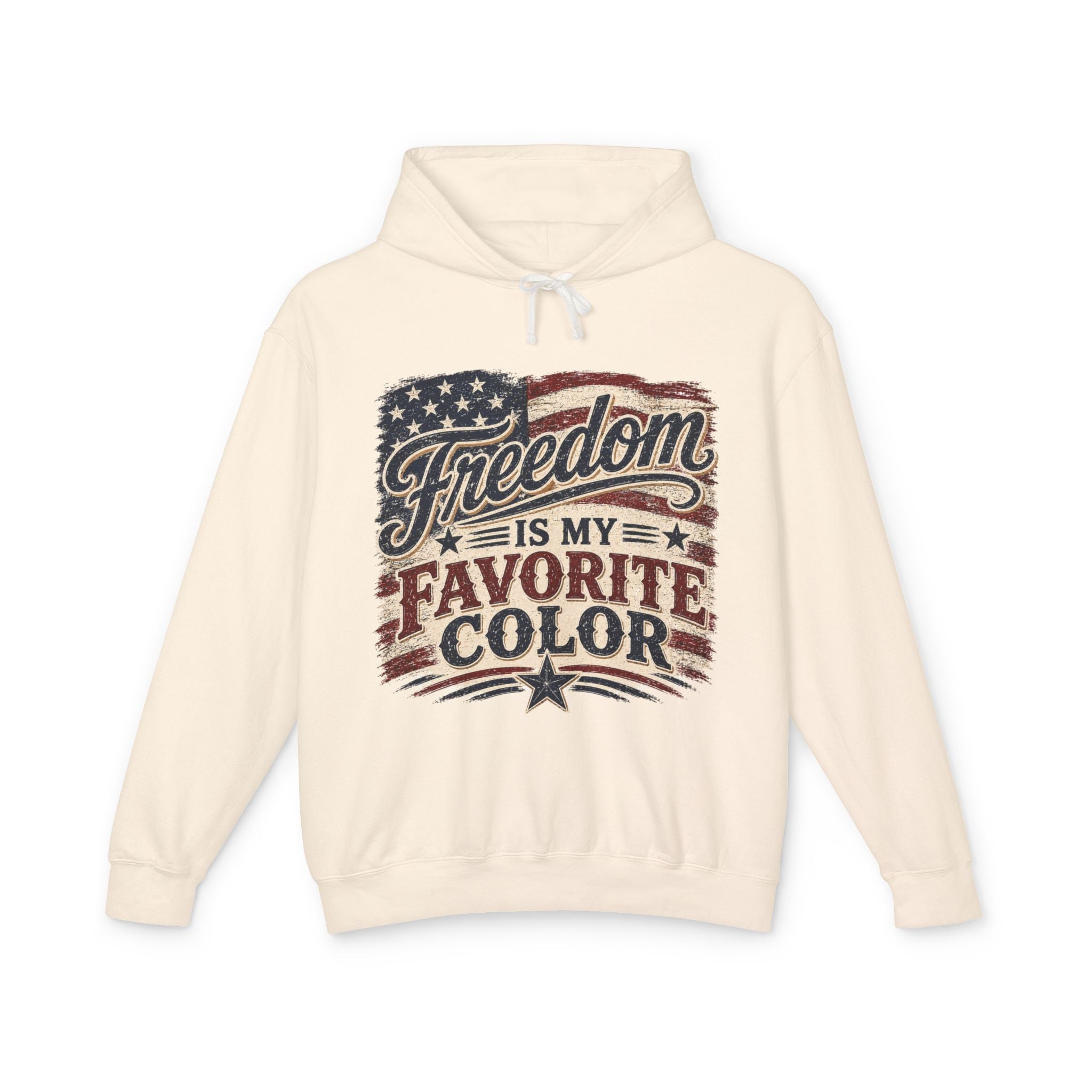 Freedom Is My Favorite Color Hoodie — Patriotic Flag Graphic Sweatshirt