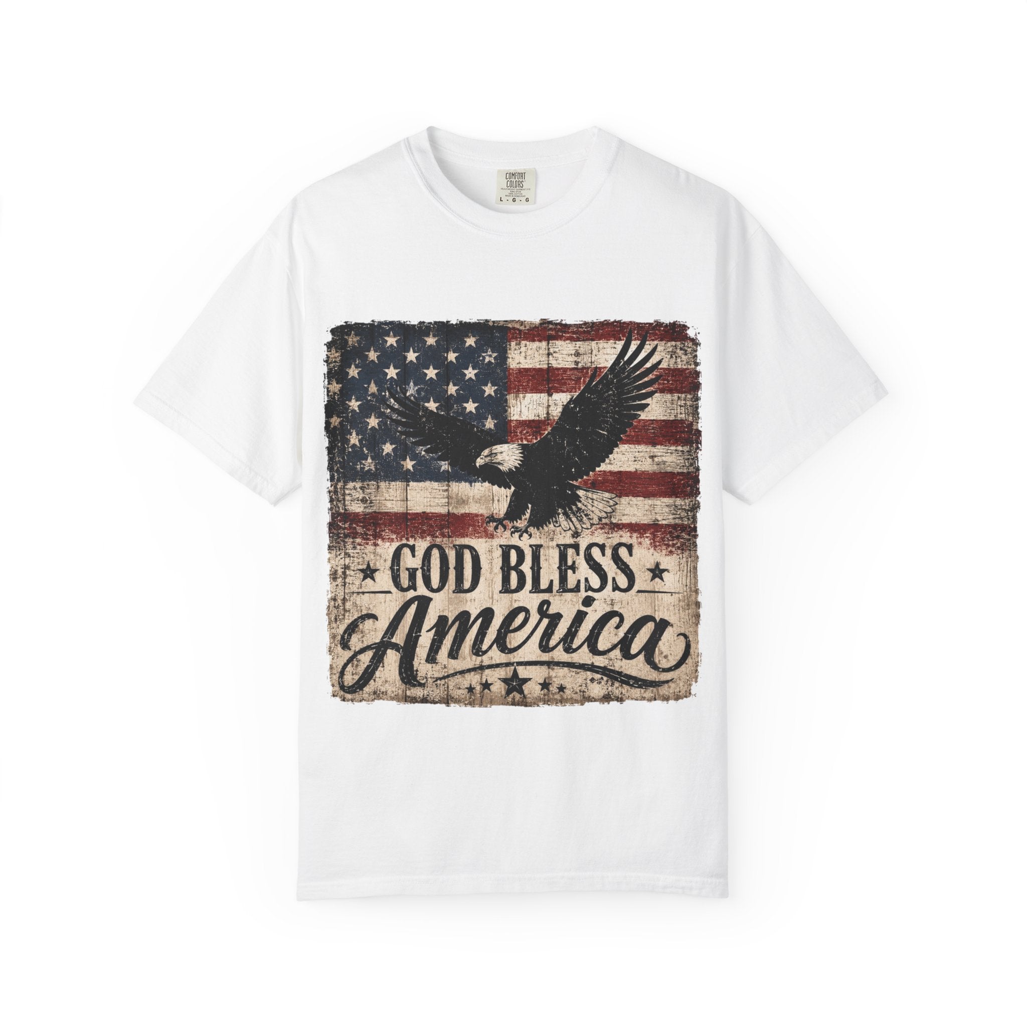God Bless America T-Shirt — Vintage Flag & Eagle Patriotic Tee