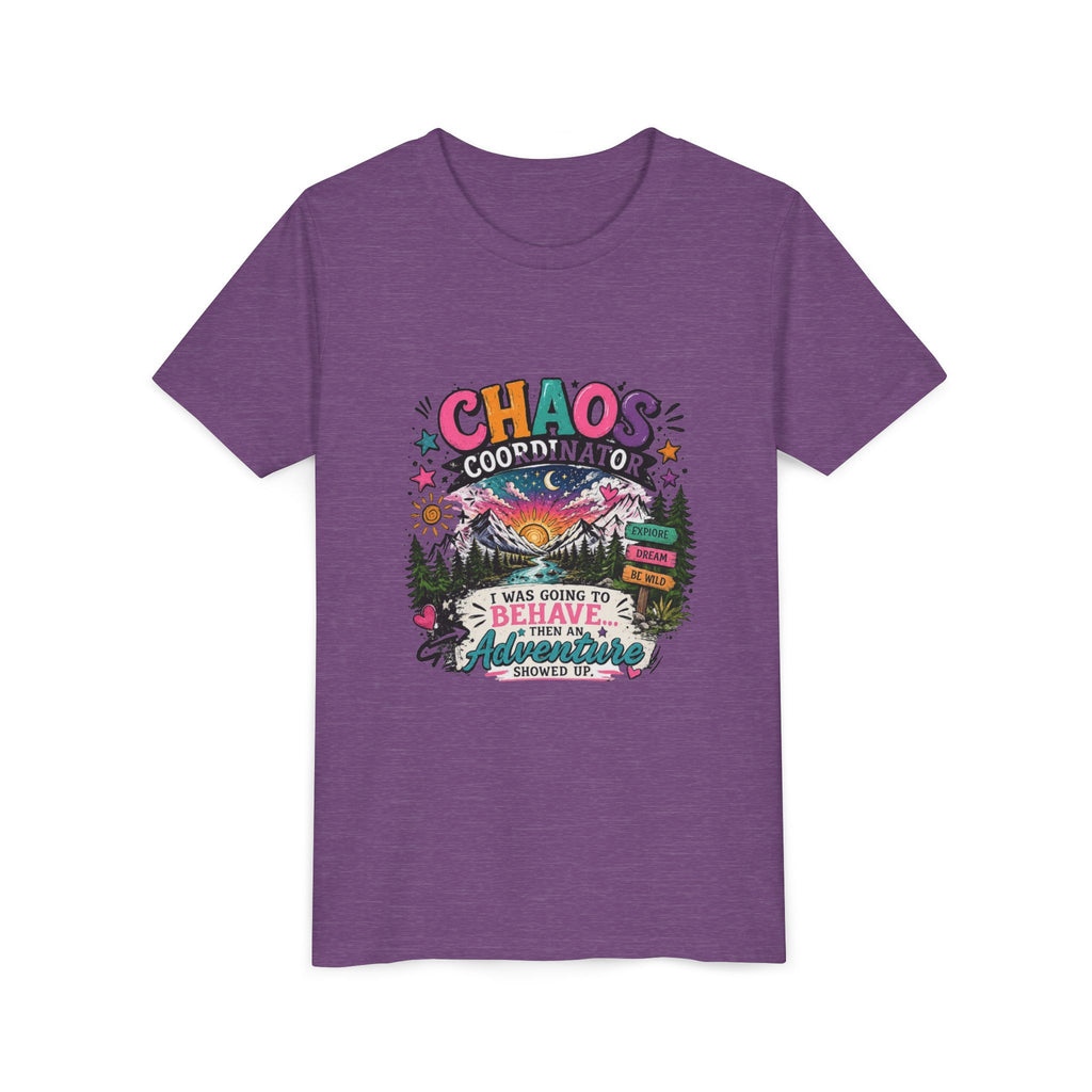 Chaos Coordinator Kids T-Shirt – I Was Going To Behave But Then Adventure Showed Up Graphic Tee