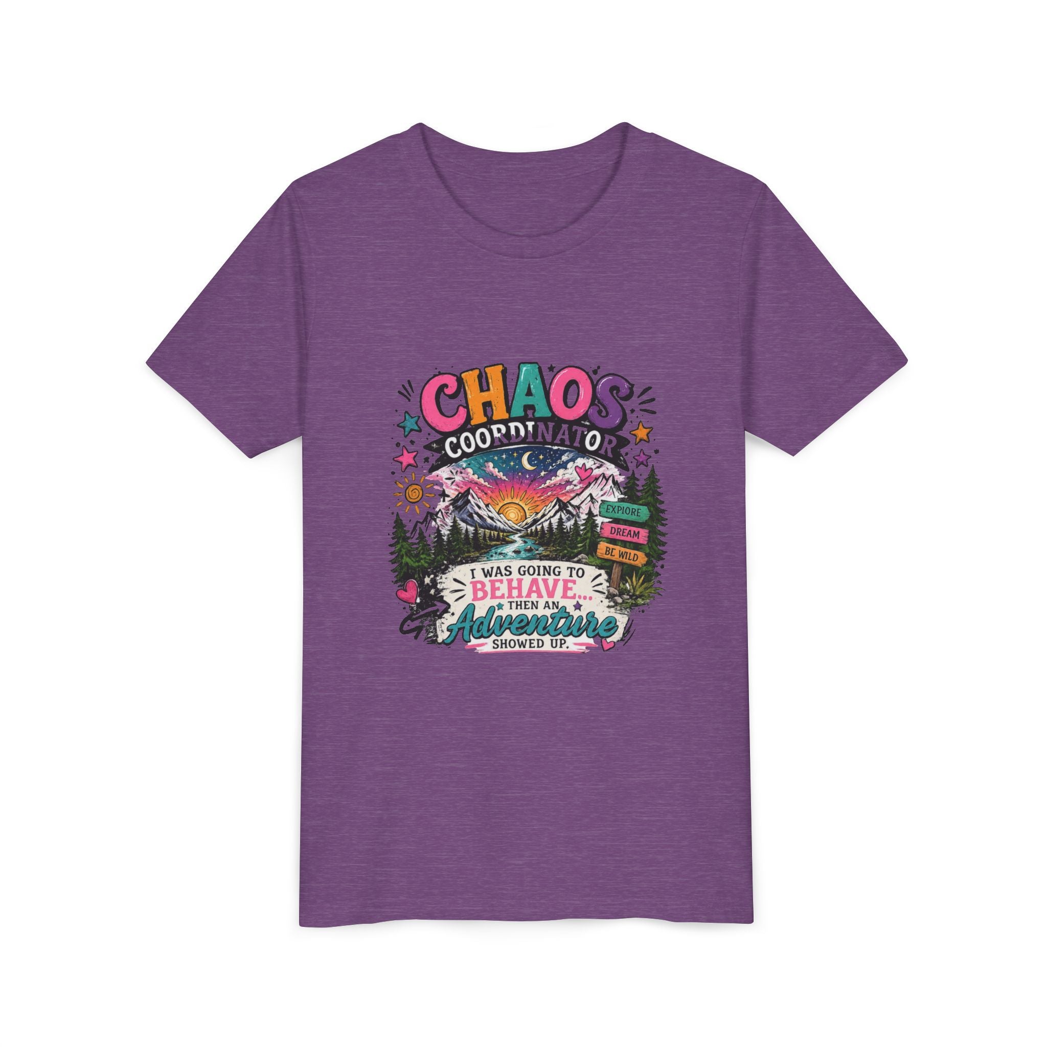 Chaos Coordinator Kids T-Shirt – I Was Going To Behave But Then Adventure Showed Up Graphic Tee