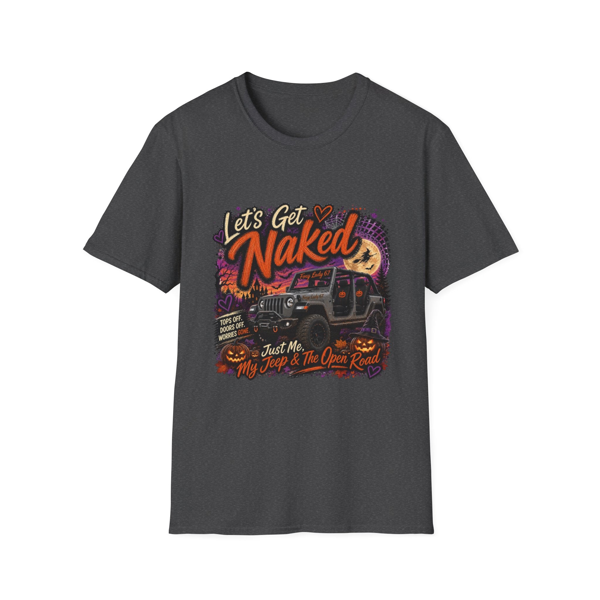 Let's Get Naked T-Shirt — Retro Halloween Camper Graphic Tee