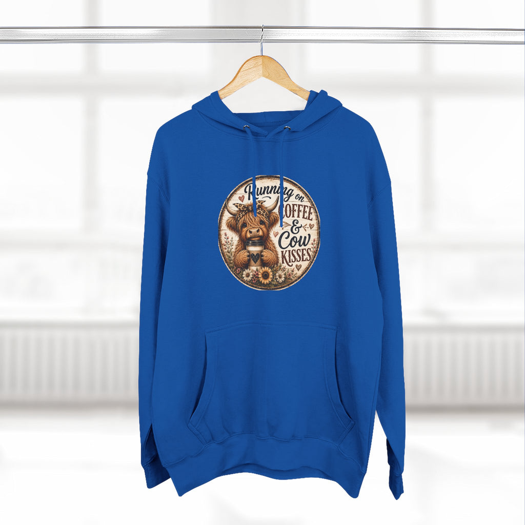 Running on Coffee & Cow Kisses Three-Panel Fleece Hoodie