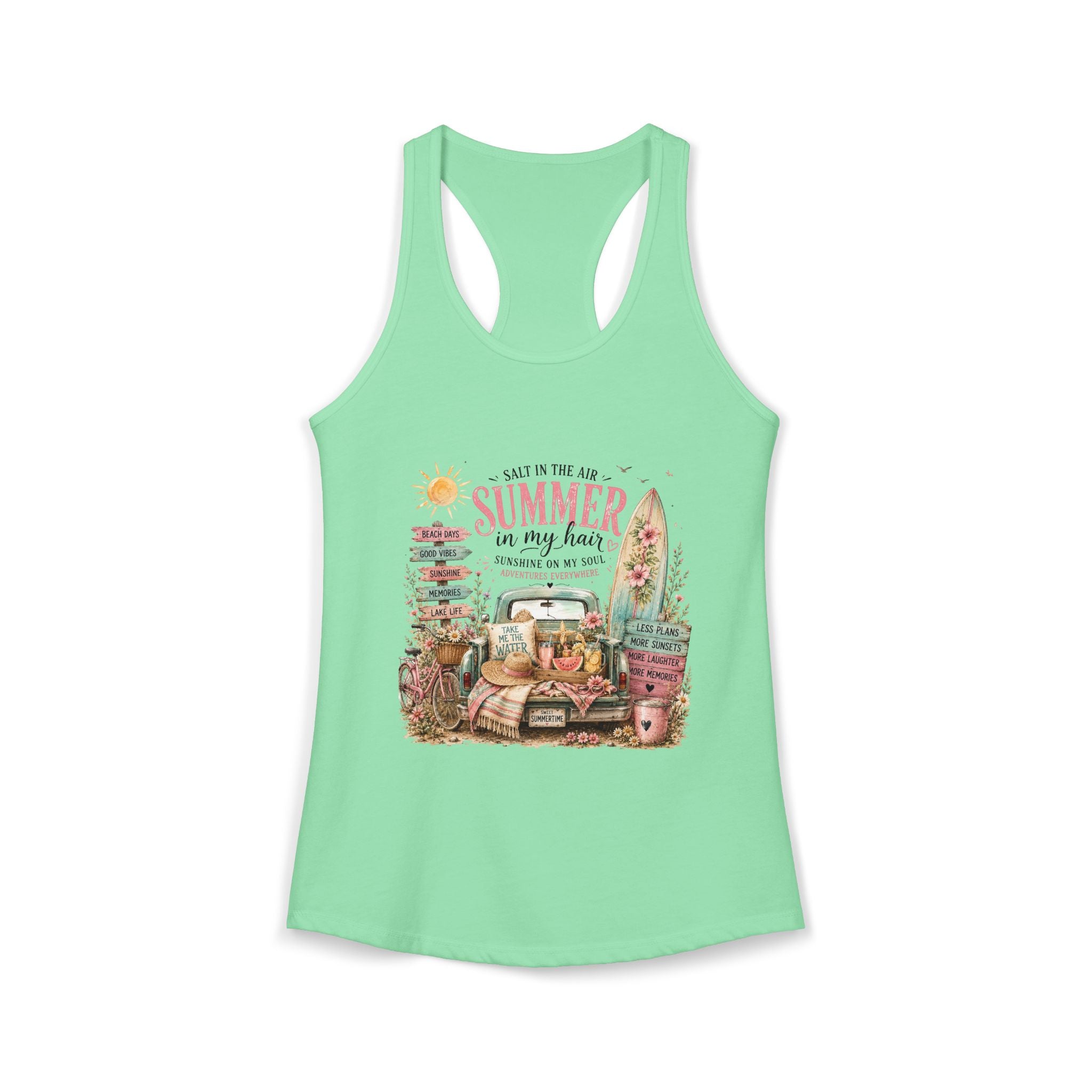 Salt In the Air Summer in my Hair - Women's Ideal Racerback Tank