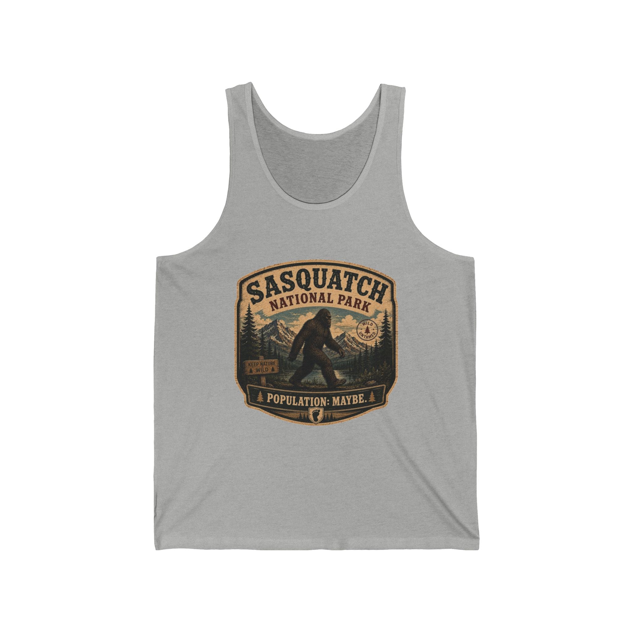Sasquatch National Park Tank Top – Retro Bigfoot Patch Design