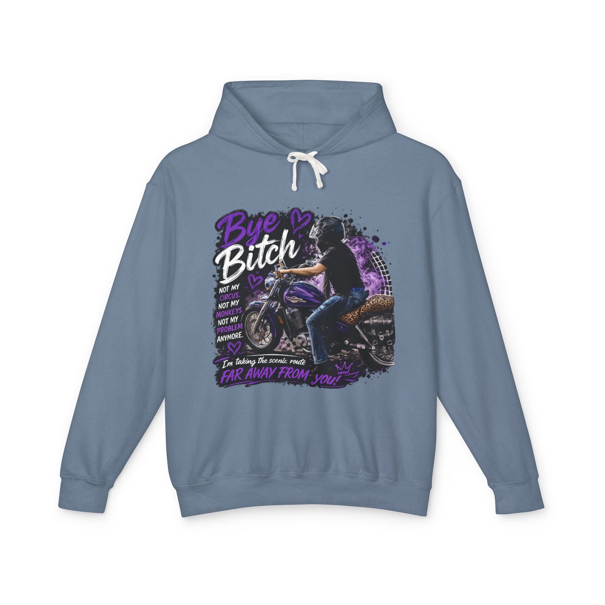 Bye Bitch Motorcycle Hoodie — Women's Rider Graphic Pullover