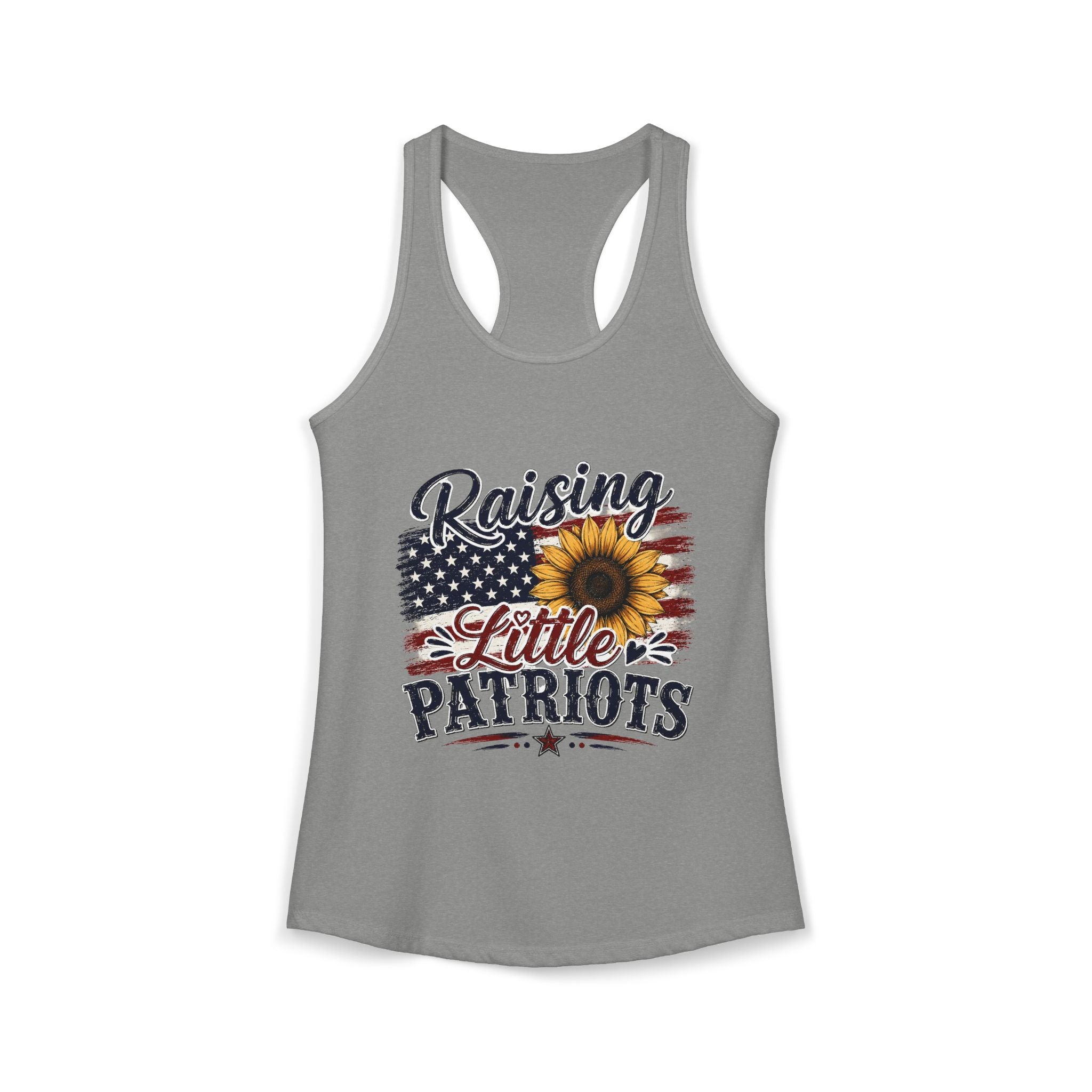 Raising Little Patriots 4th of July Women's Racerback Tank — Patriotic Independence Day Tank Top