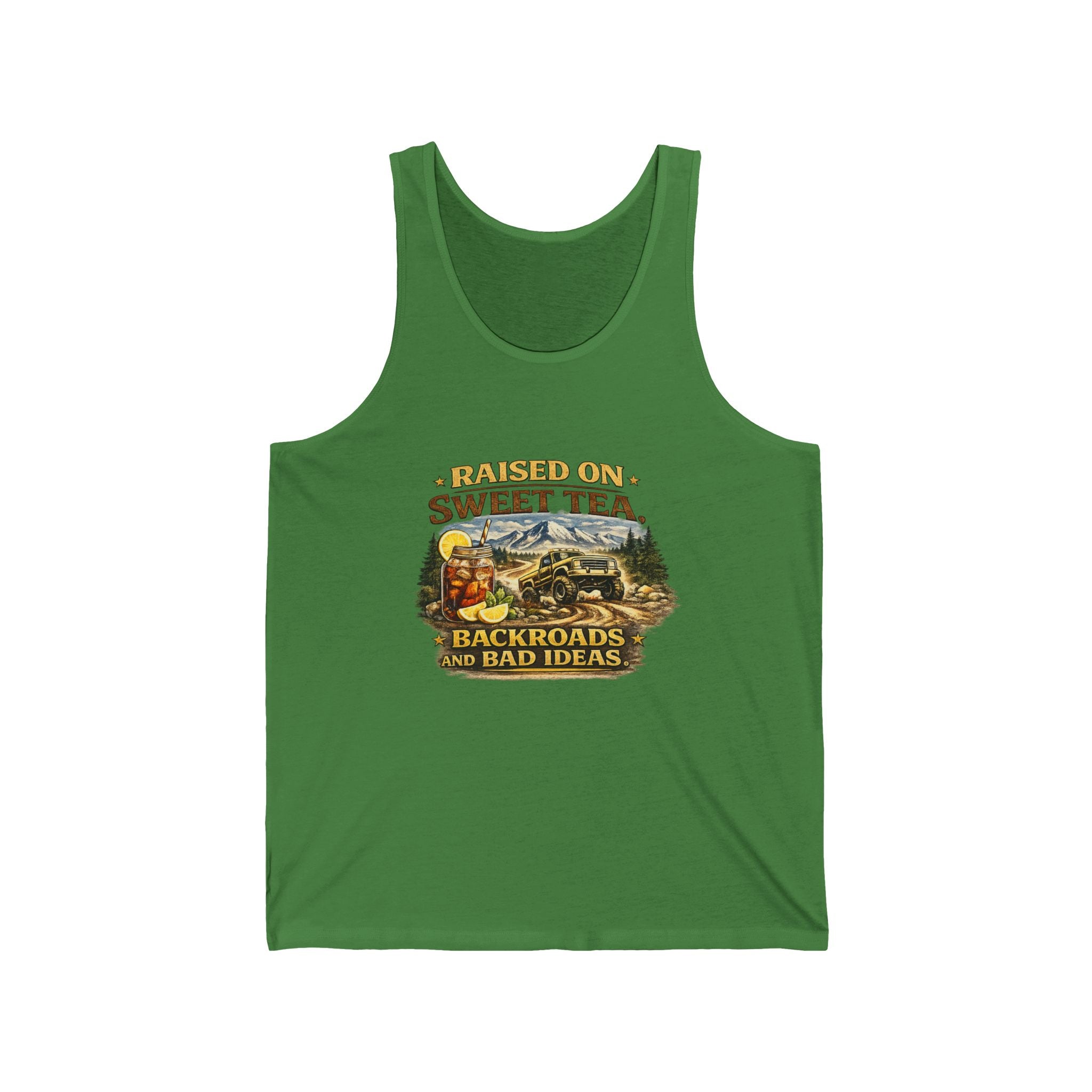 Raised on Sweet Tea Tank Top – Backroads & Bad Ideas Vintage Country Graphic Tank