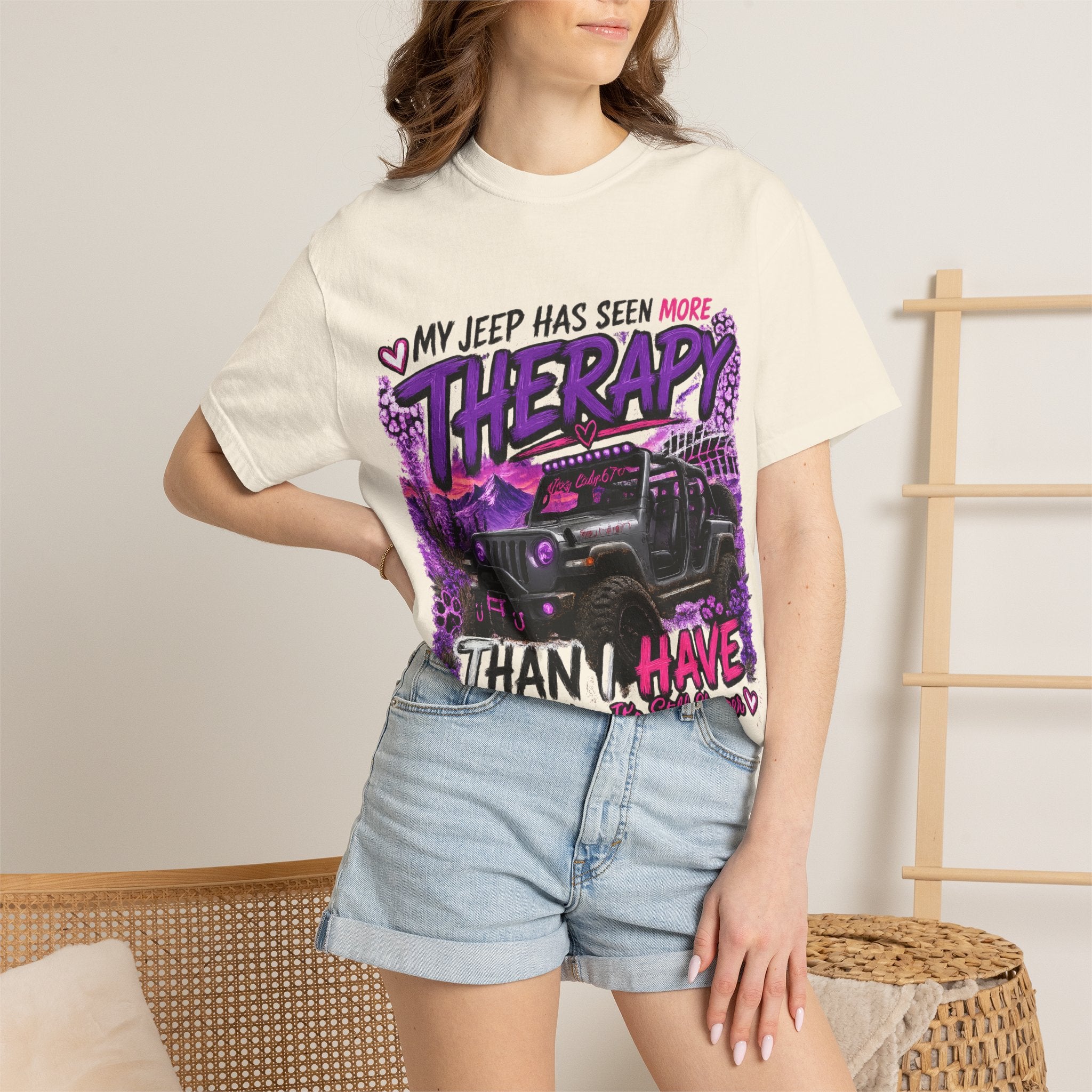 Jeep Therapy T-Shirt — My Jeep Has Seen More Therapy Than I Have Off-Road Tee