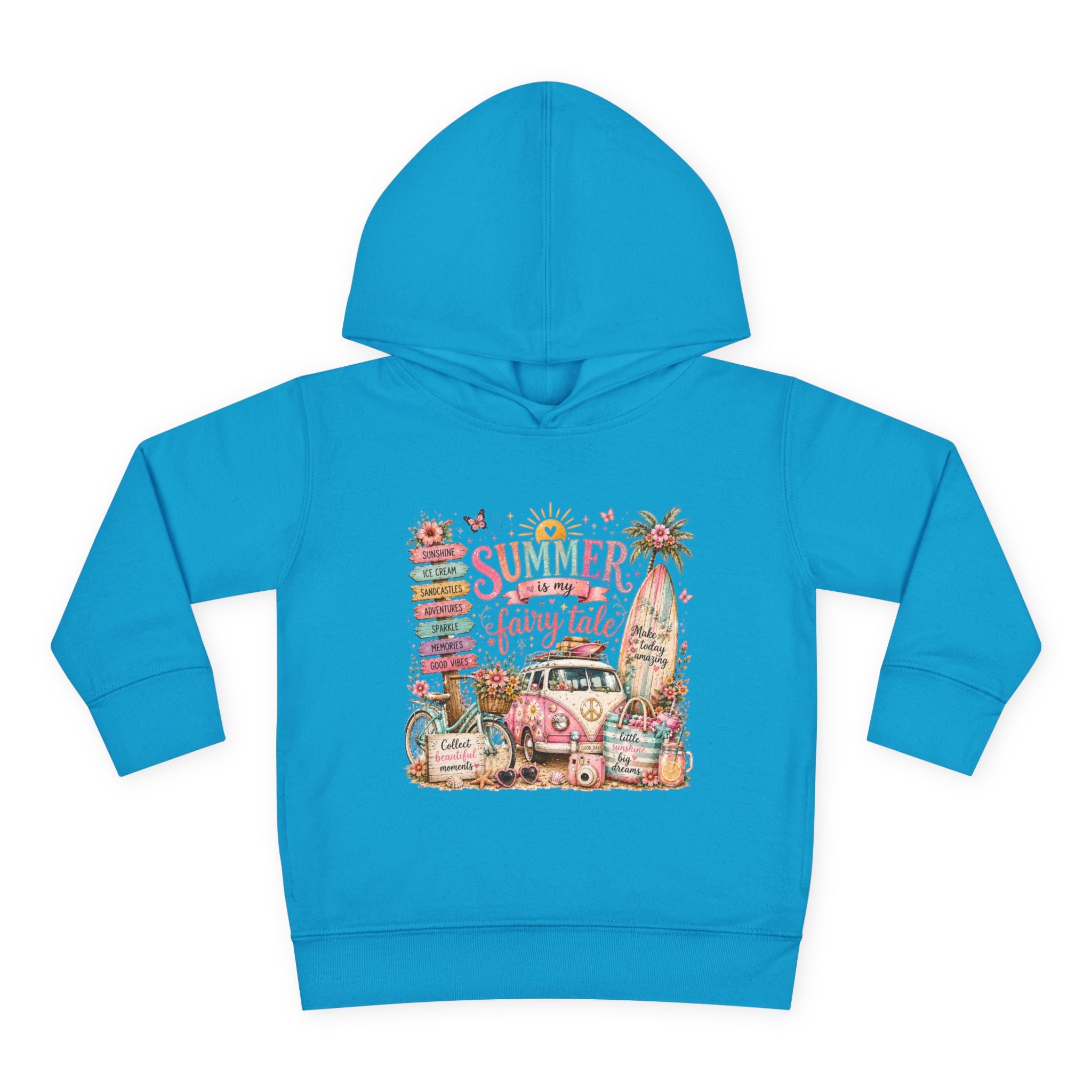 "Summer Is My Favorite Fairy Tale" Cute Beach Camper Pullover – Toddler Hoodie