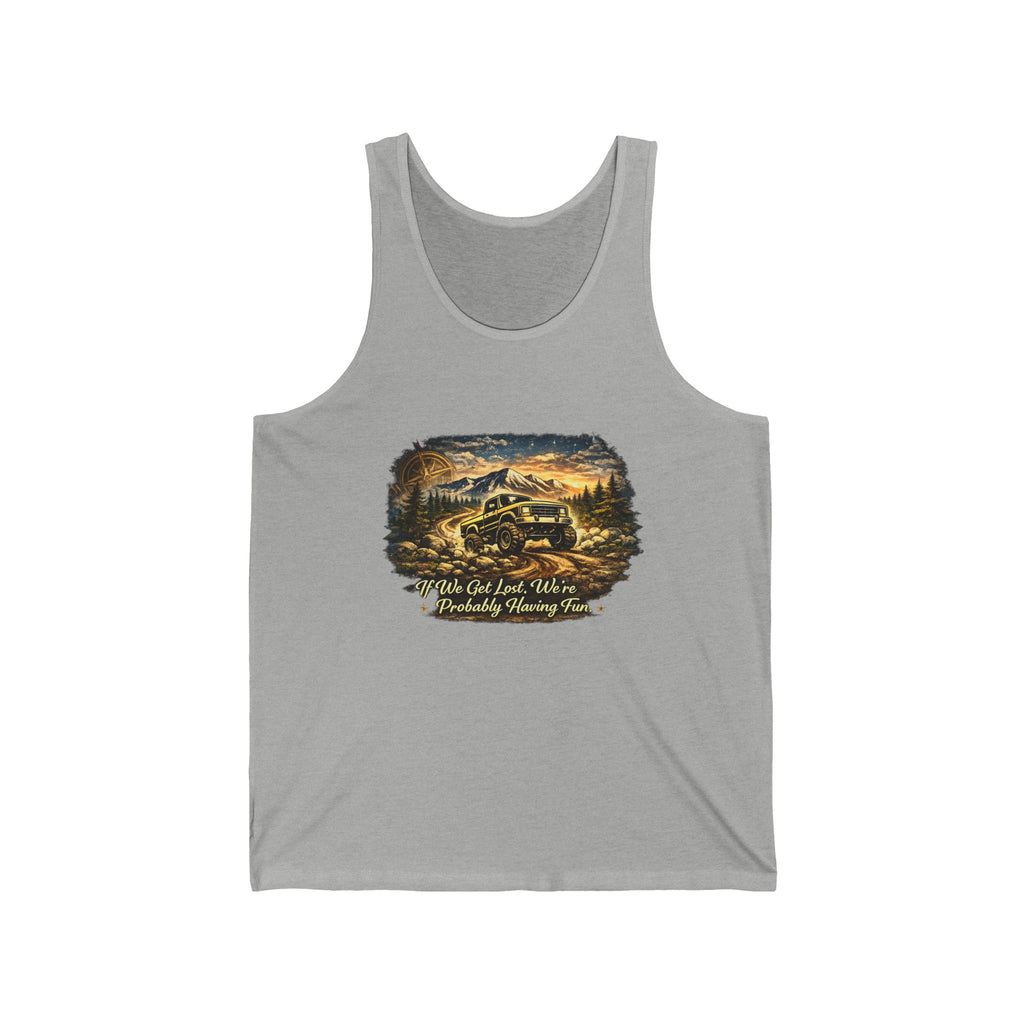 "Let's Get Lost" Adventure Graphic Tank — Vintage Camper Tank Top