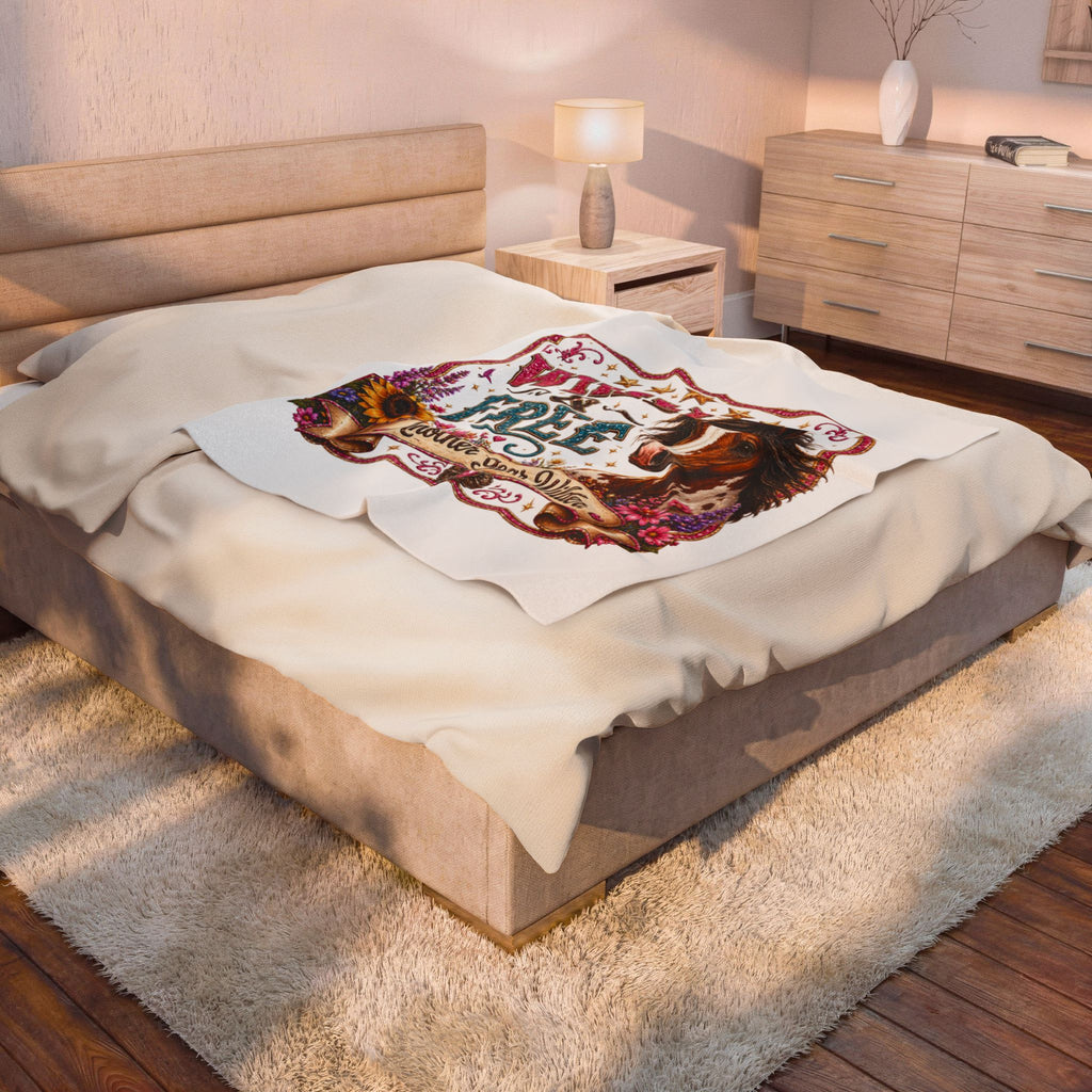 Wild & Free Horse - Velveteen Plush Blanket