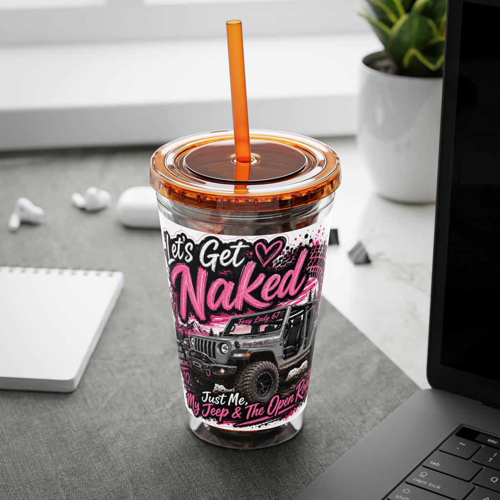 “Let’s Get Naked” Jeep Off‑Road — Straw Cup 16oz Tumbler