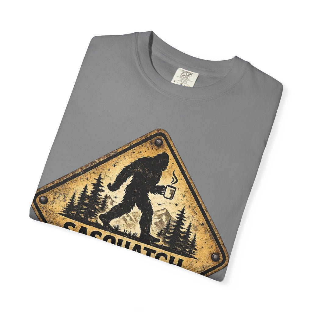 Sasquatch Crossing T-Shirt — Vintage Bigfoot Warning Sign Tee