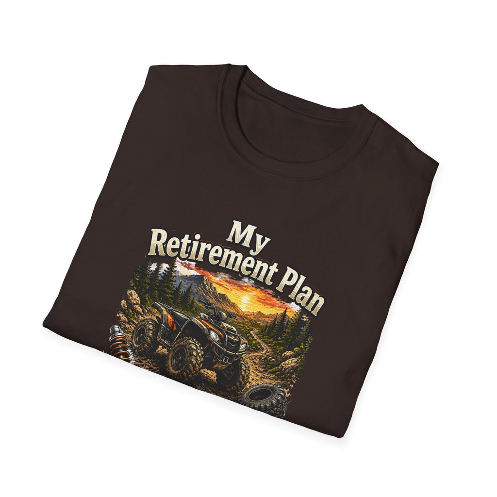 “My Retirement Plan: Ride Until I Can’t, Then Die With A Smile” Motorcycle Sunset Tee — T-Shirt