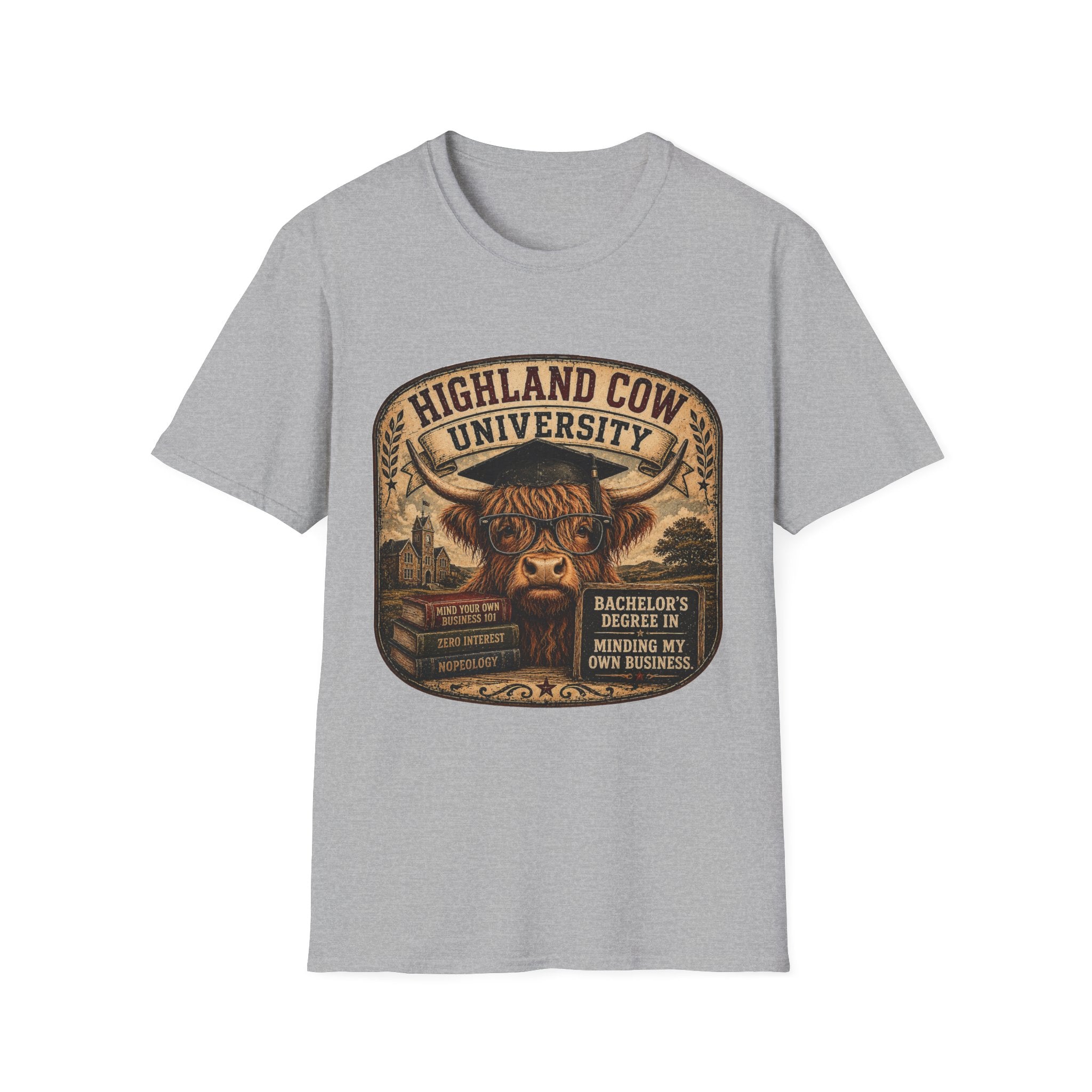 Highland Cow University Unisex Softstyle T-Shirt