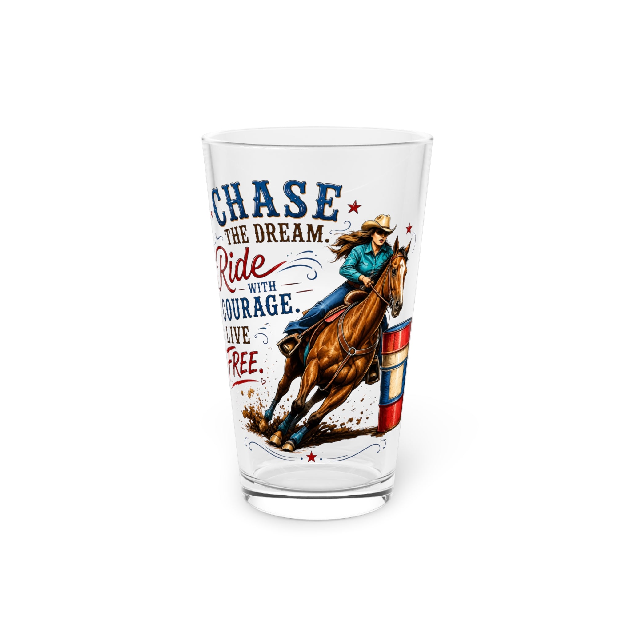 Chase the Dream Horse Pint Glass, 16oz