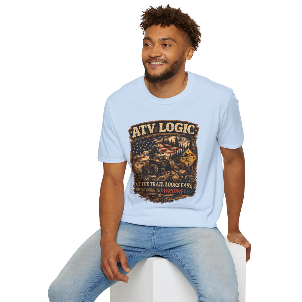ATV Logic T‑Shirt — American Flag Off‑Road ATV Graphic Tee